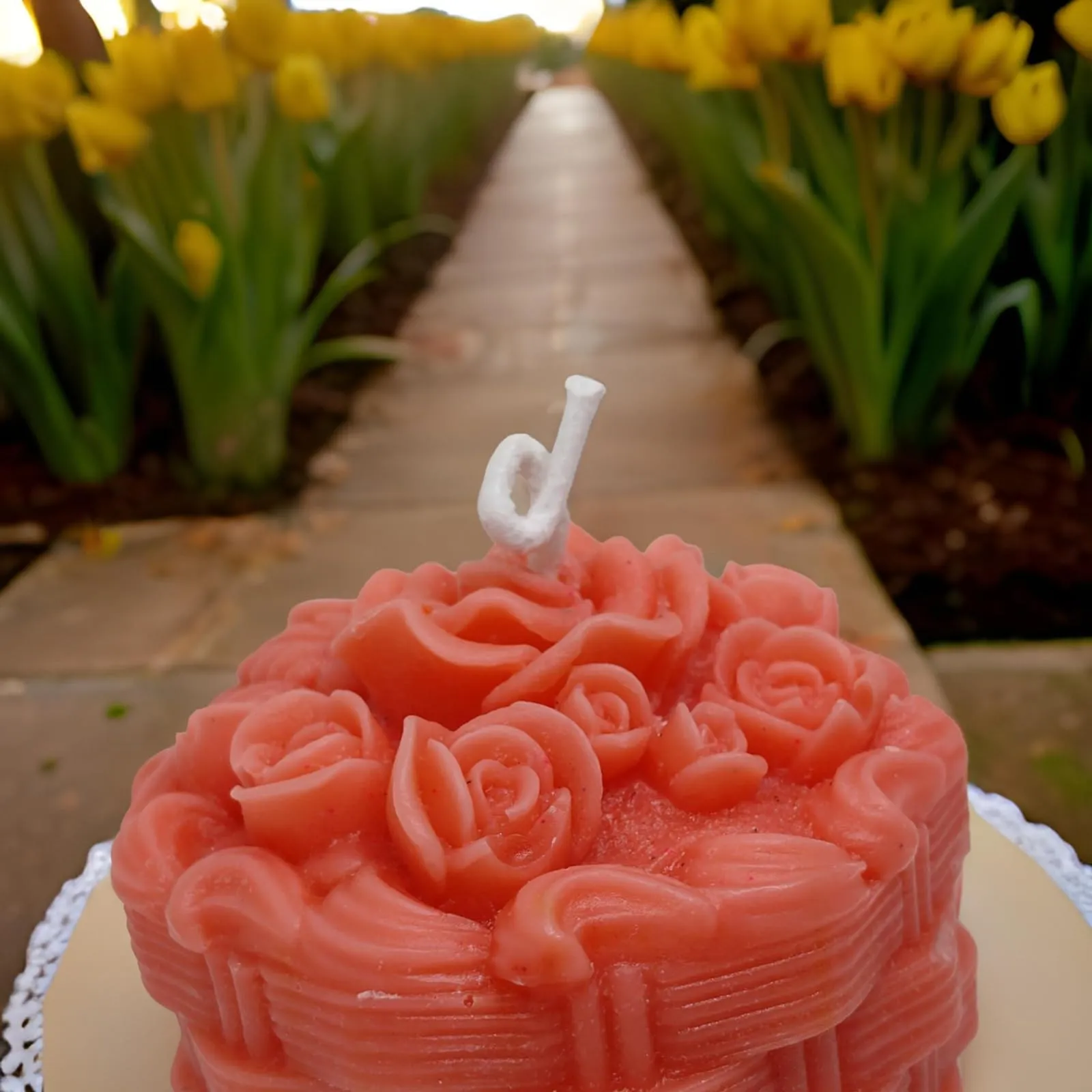 SS ENTERPRISE Decorative Large Rose Scented Candle | Diwali Rose Basket Candle | SOYA Wax | Scented Candle