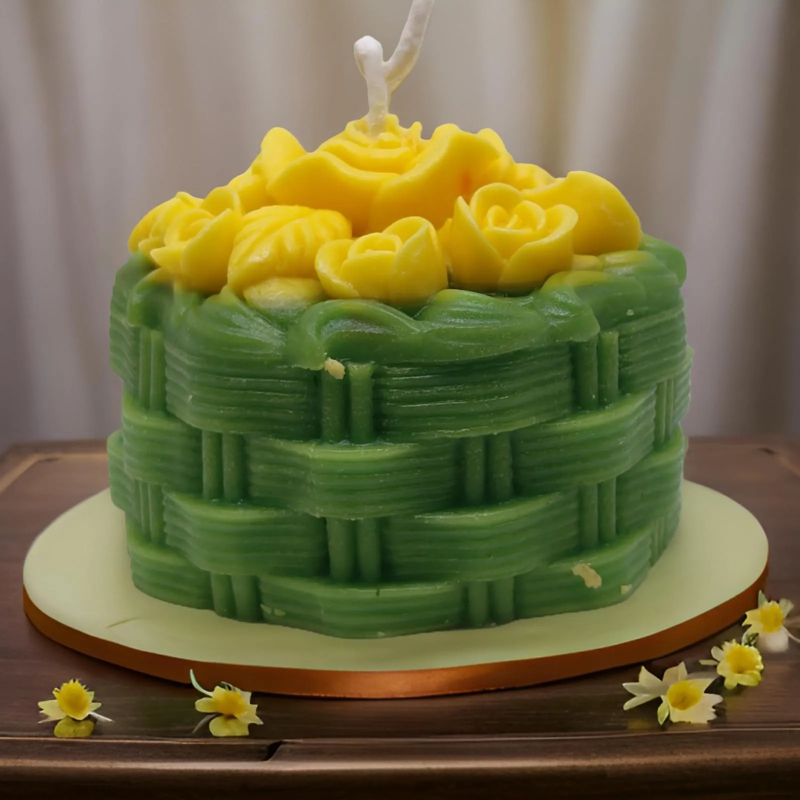 SS ENTERPRISE Decorative Large Rose Scented Candle | Diwali Rose Basket Candle | SOYA Wax | Scented Candle