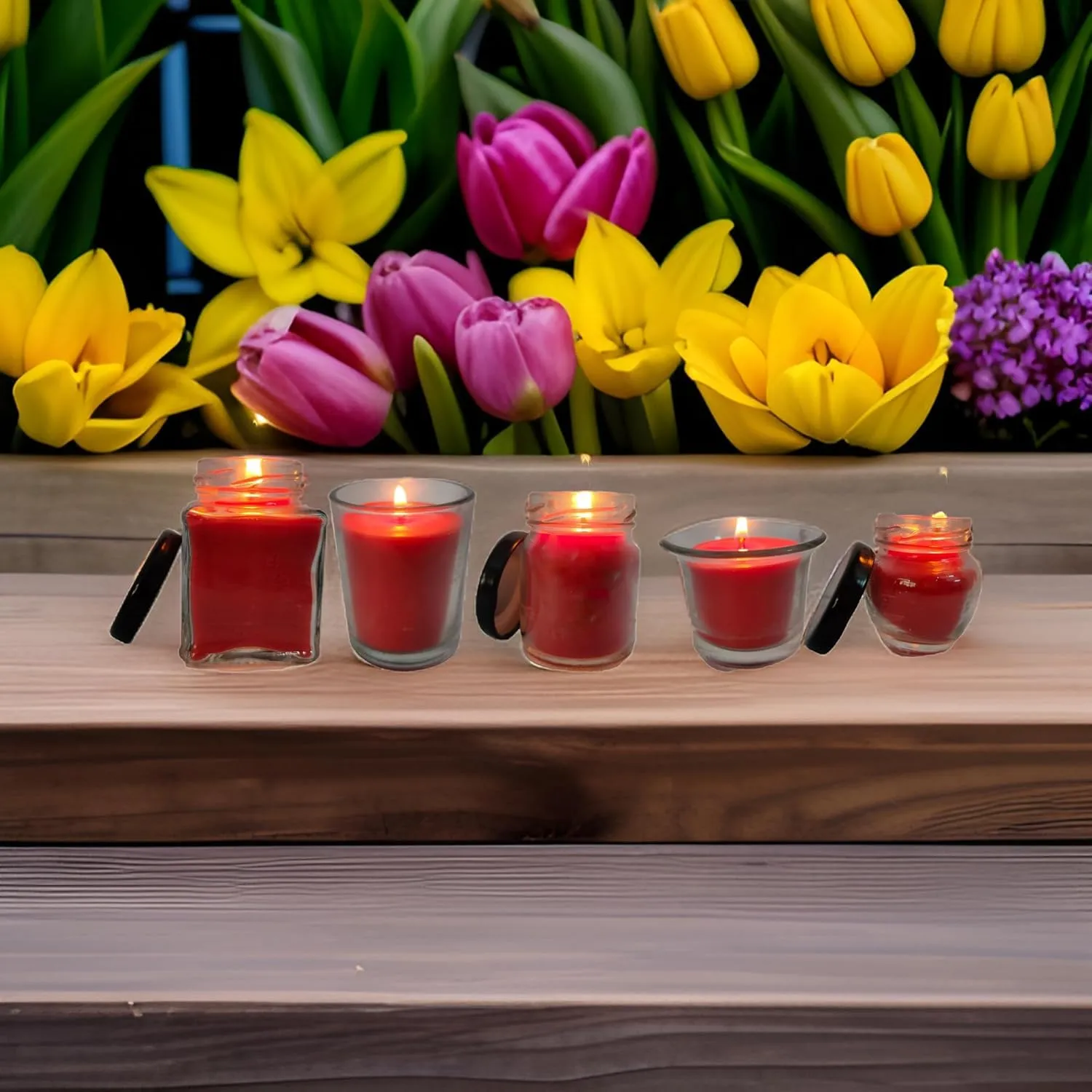 SS Enterprise Jar Candle for Home Decorationa | Diwali Candle | Valaentine Day Decoration Candle | Organic SOYA Wax Candle | 44 Hrs Burn Time Pack of 5