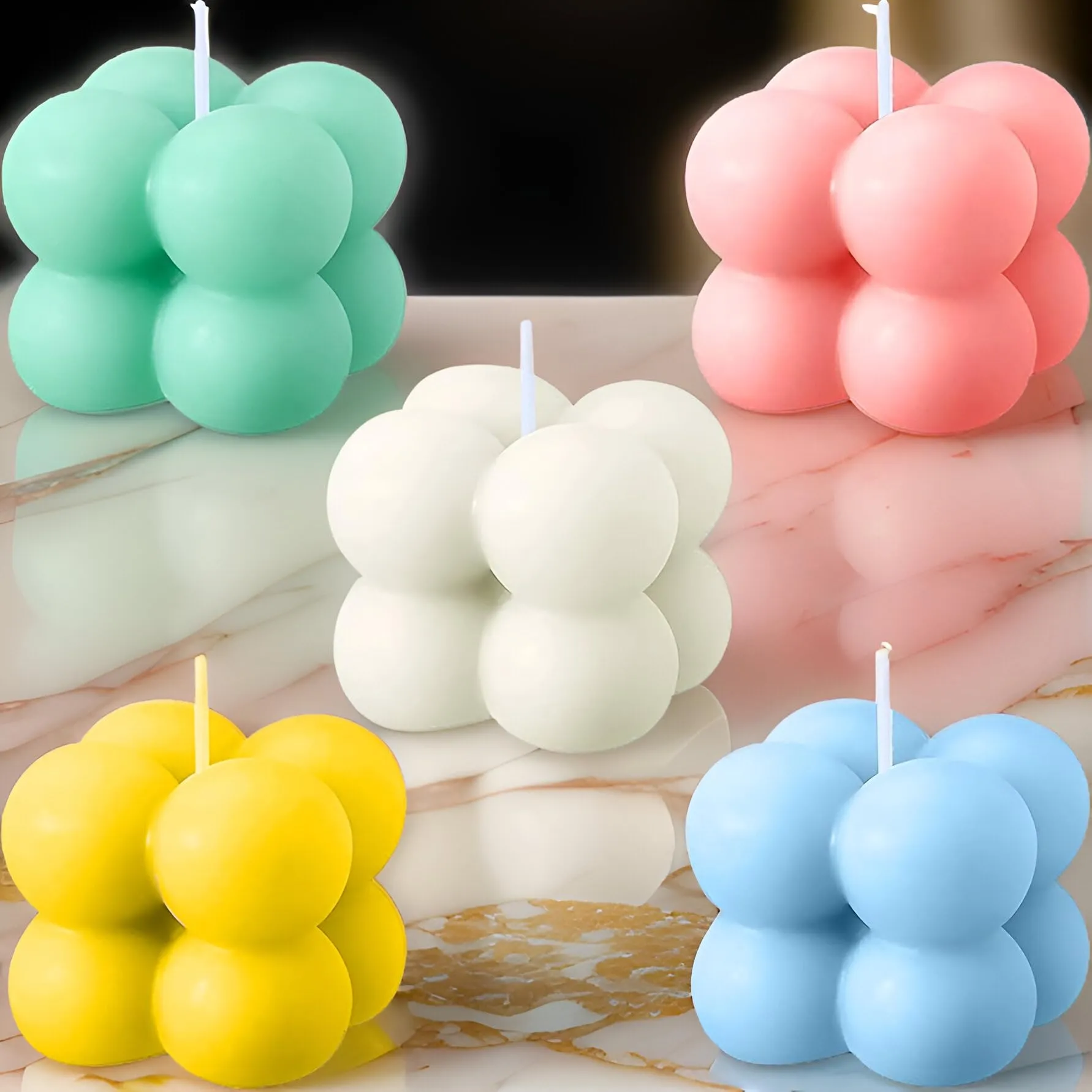 SS Enterprise Organic Soy Wax Bubble Candle for Home Decor | Scented Aromatic Fragrance Candles | Smoke-Free Pillar Candle