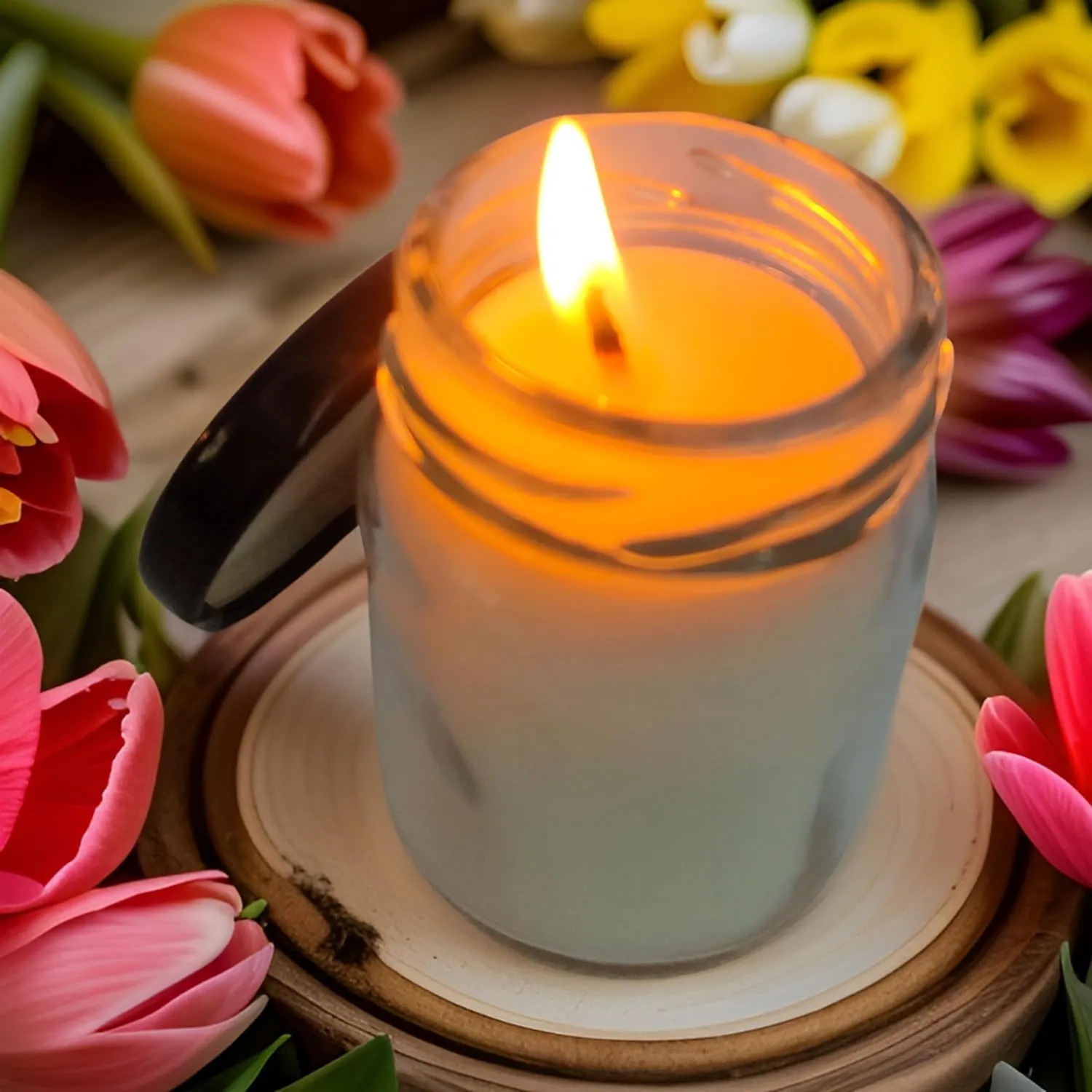 SS Enterprise Organic SOYA Wax Candles for Home Decor, Diwali, Valentine's Day, 44 Hours Burn Time, Set of 5, Stainless Steel Jars