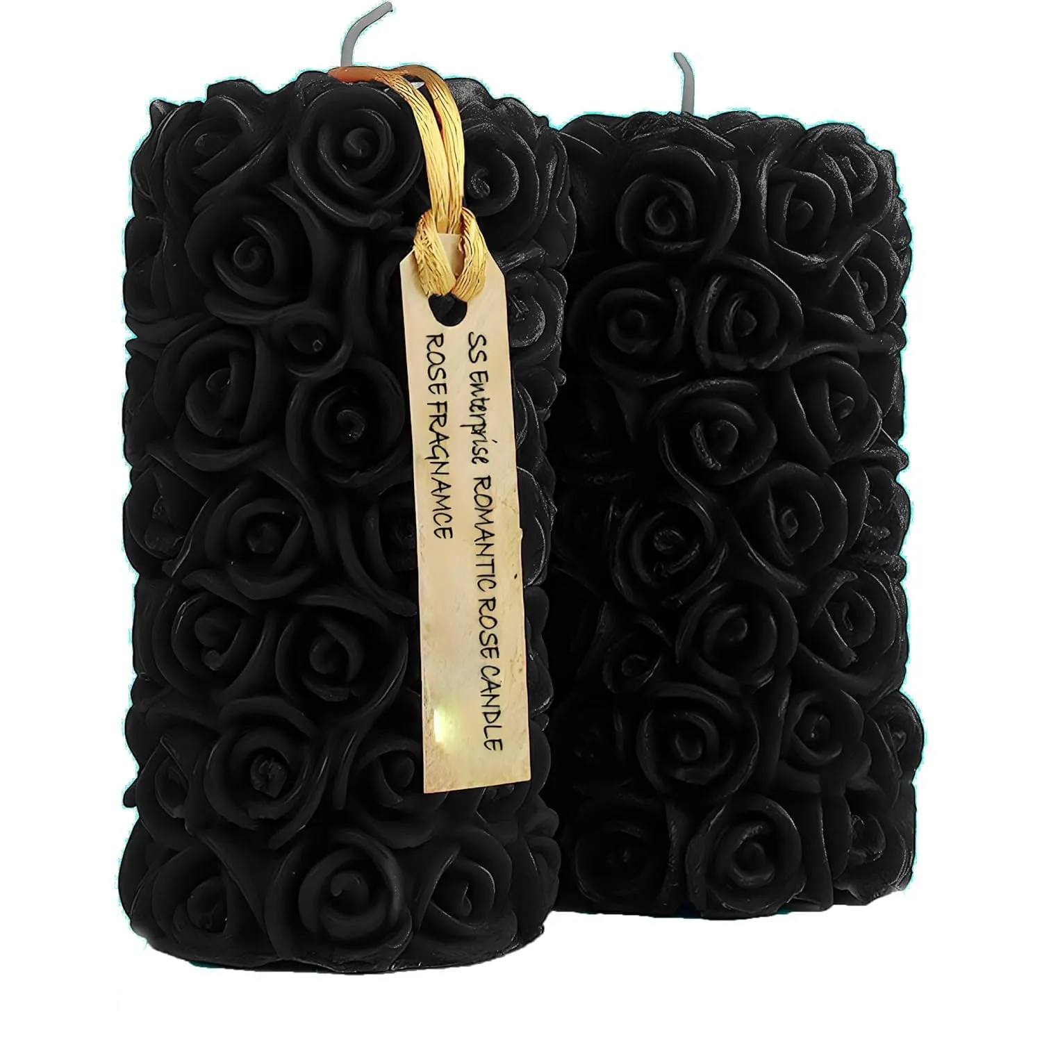 Rose Shaped Fragrance Candles for Home Decor, Smoke-Free, Romantic Night Pillar Candles, Pack of 2 Candle