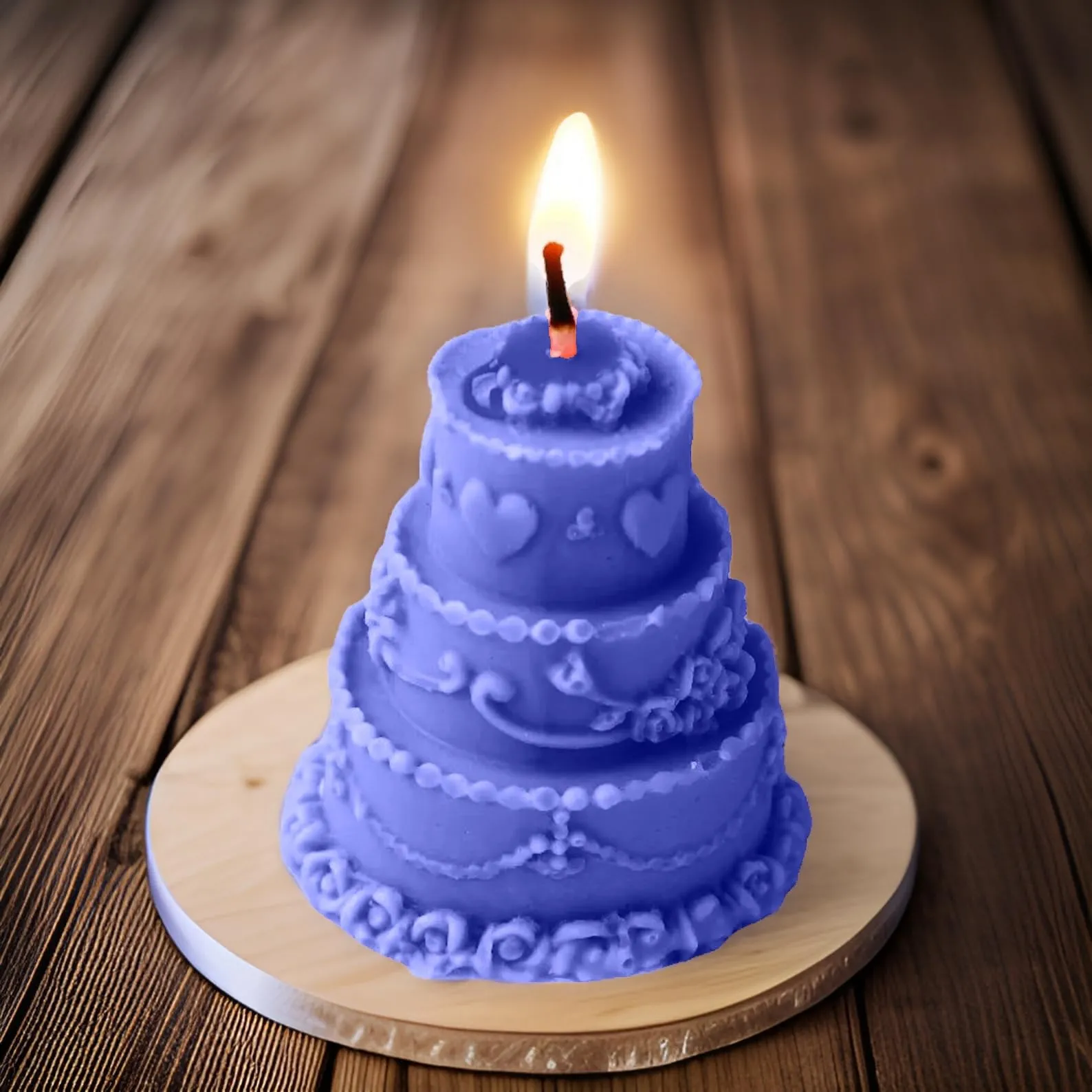 SS Enterprise Organic Soy Wax Cake Shape Designer Candle for Decoration | Scented Aromatic Fragrance Candles | Smoke-Free Cake| Birthday Candle