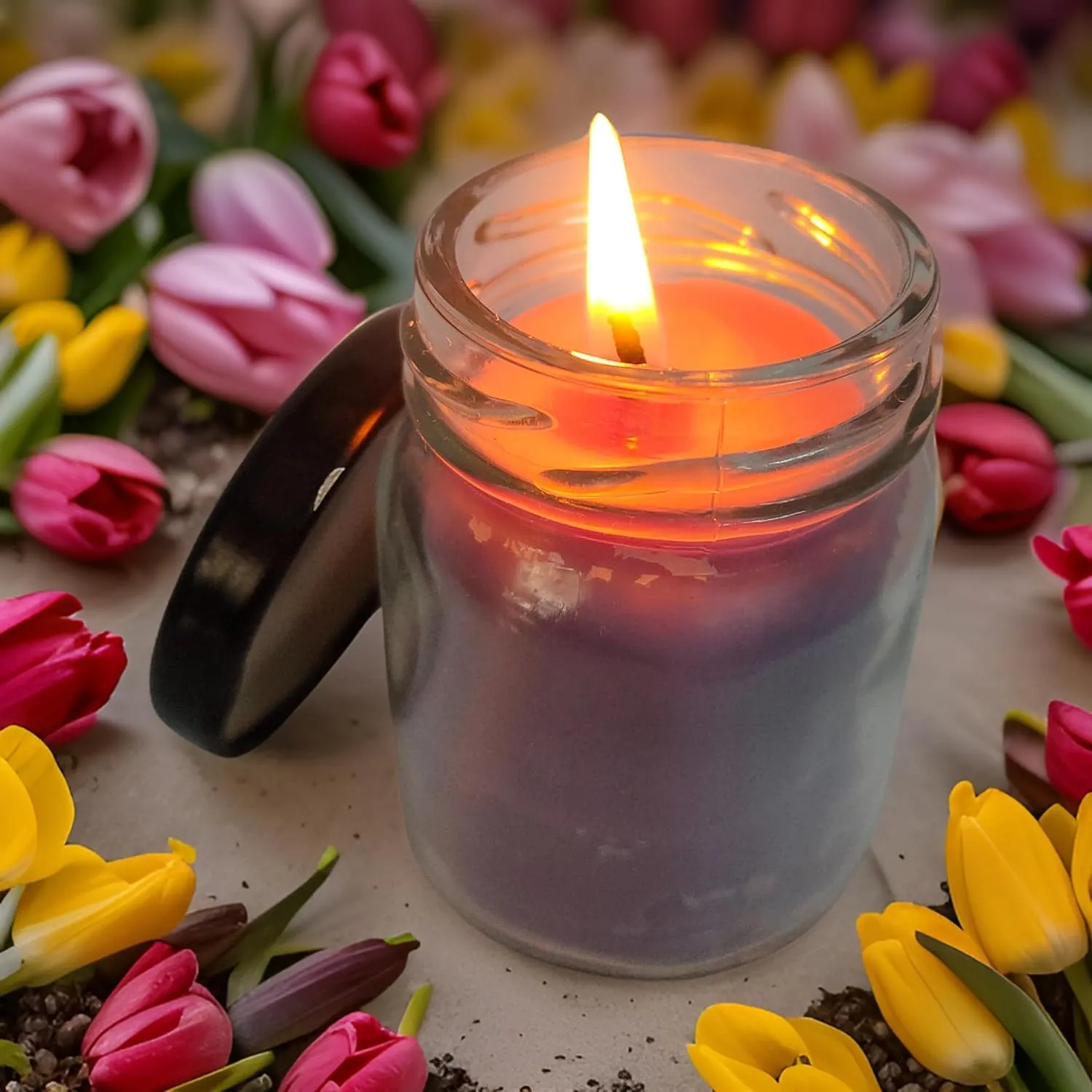 SS Enterprise Organic SOYA Wax Candles for Home Decor, Diwali, Valentine's Day, 44 Hours Burn Time, Set of 5, Stainless Steel Jars