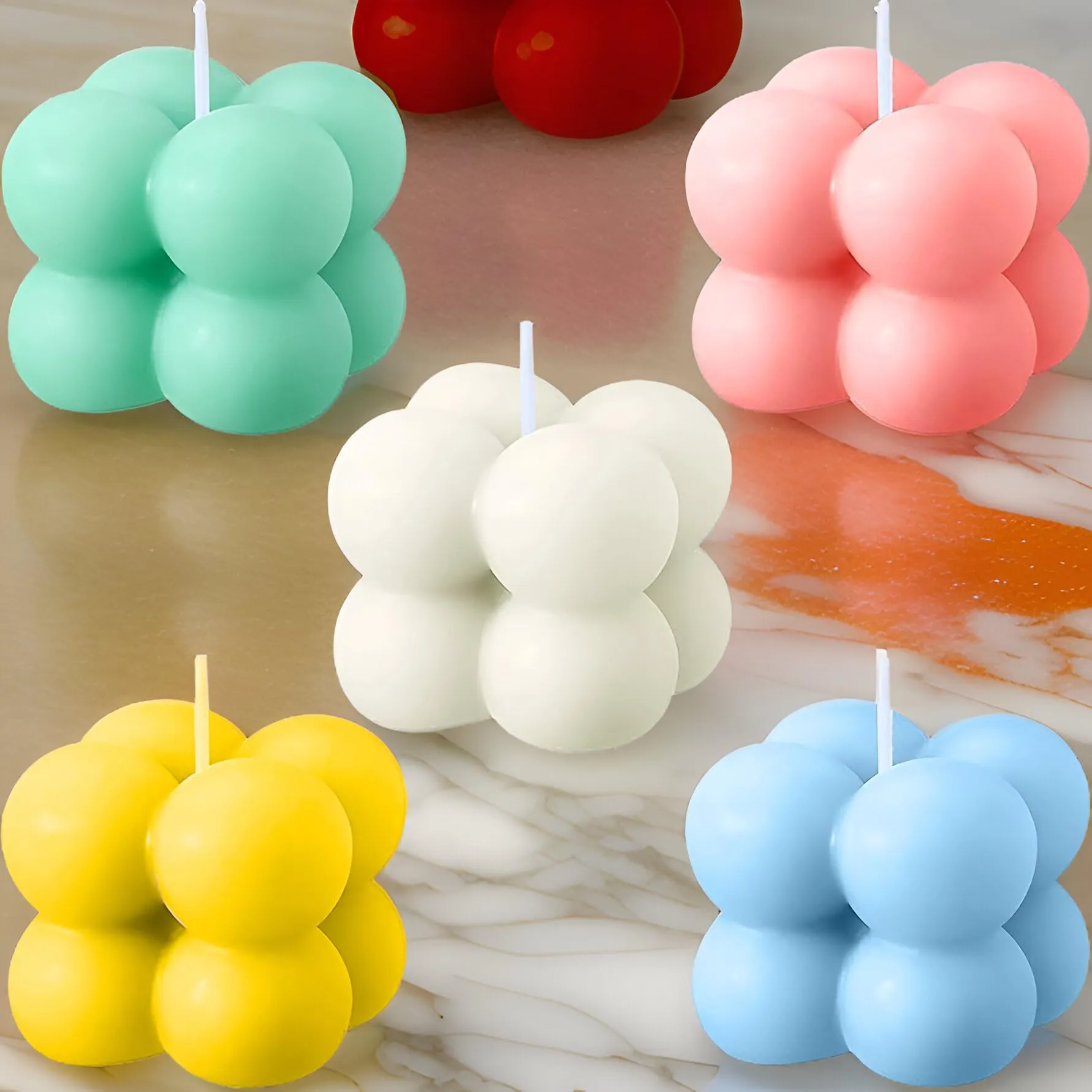 SS Enterprise Organic Soy Wax Bubble Candle for Home Decor | Scented Aromatic Fragrance Candles | Smoke-Free Pillar Candle