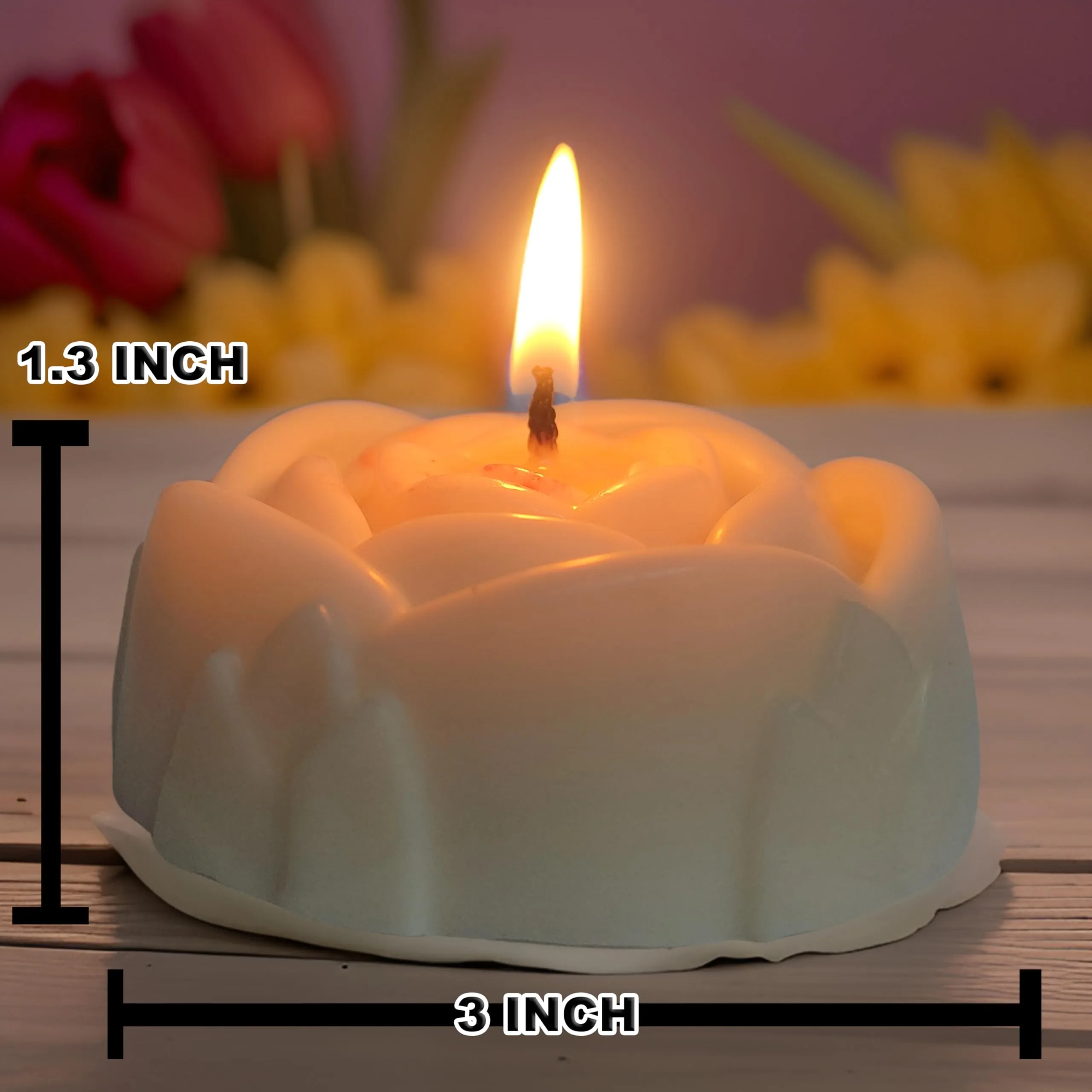 Rose Fragrance Pillar Soy Wax Organic Candles| Rose Shape Scented Candles Perfect for Home Decor,Birthday,Wedding| Smokeless