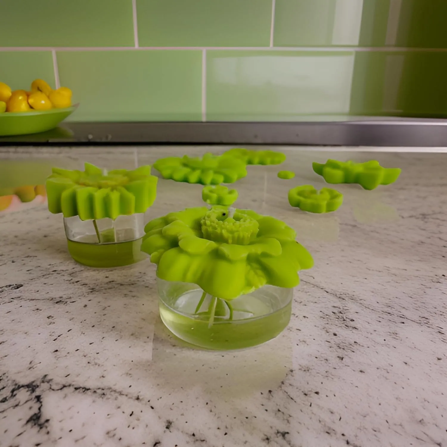 Floating Candle Set of 6 Candle | Diwali Candle Soya Wax Candle | Organic Candle | (Green)