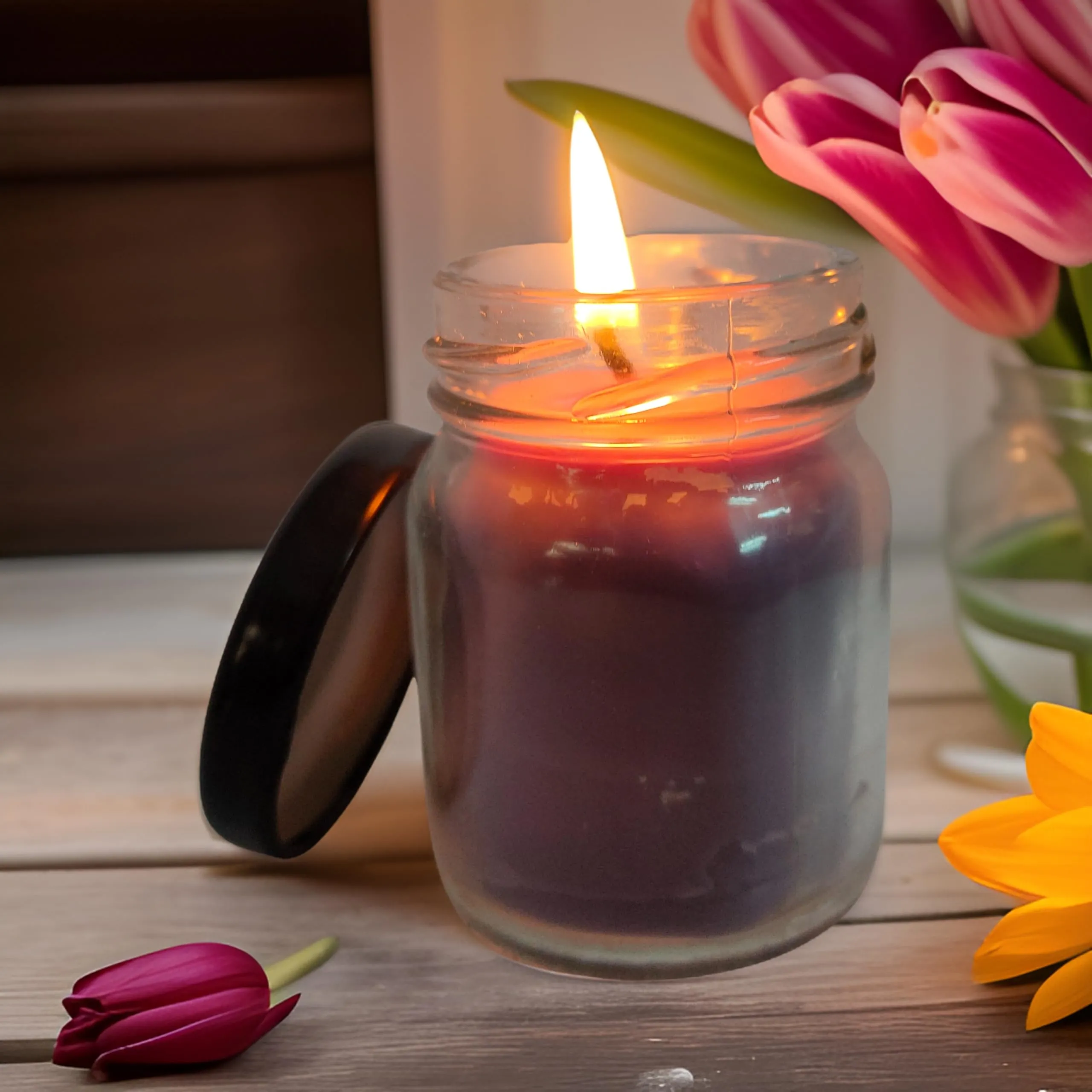 Jar Candle for Home Decorationa | Diwali Candle | Valaentine Day Decoration Candle | Organic SOYA Wax Candle | 44 Hrs Burn Time