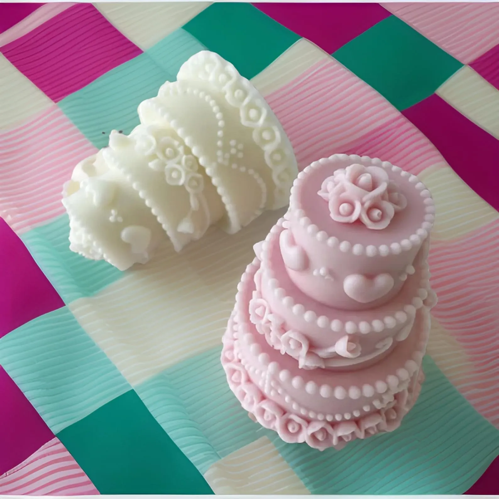 SS Enterprise Organic Soy Wax Cake Shape Designer Candle for Decoration | Scented Aromatic Fragrance Candles | Smoke-Free Cake| Birthday Candle