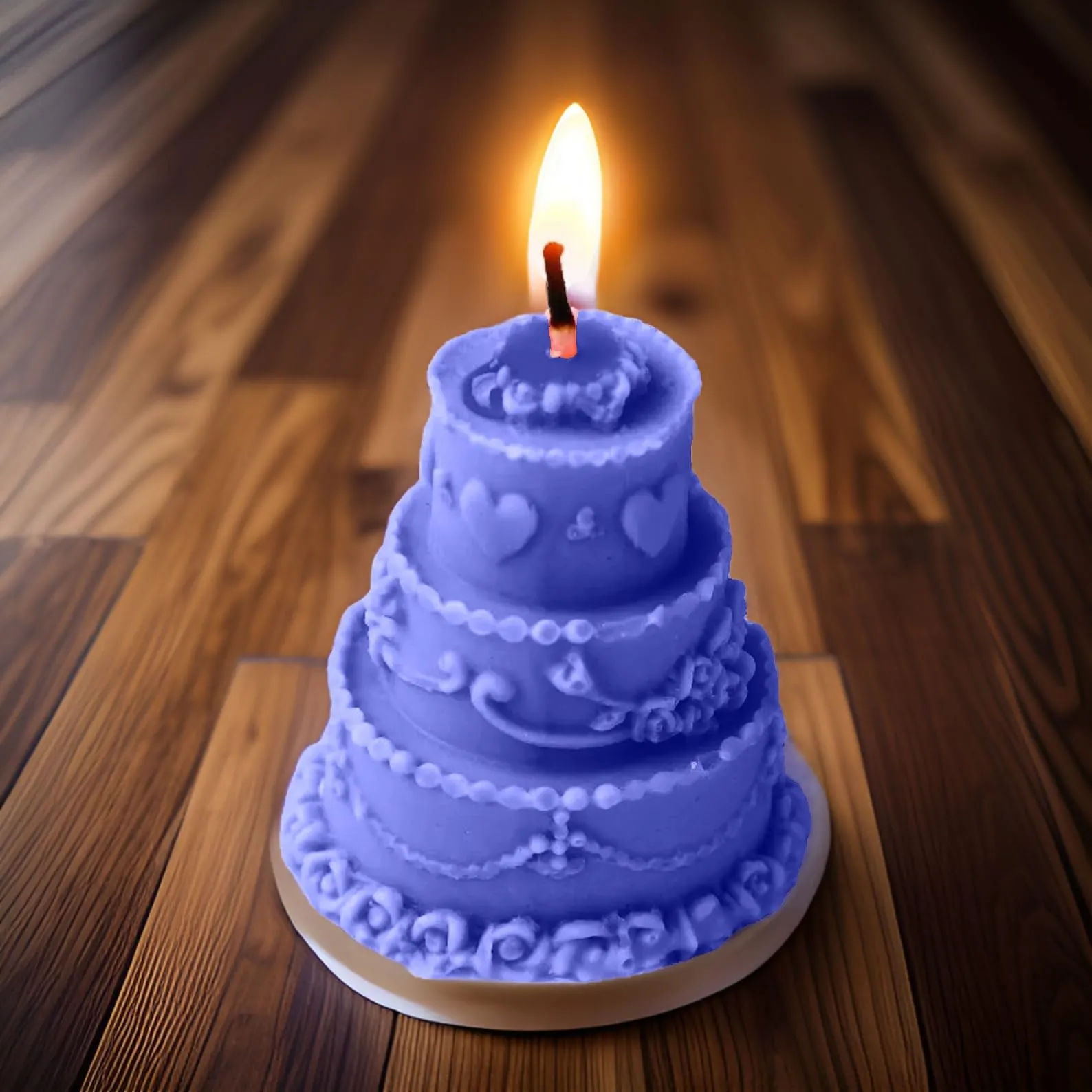 SS Enterprise Organic Soy Wax Cake Shape Designer Candle for Decoration | Scented Aromatic Fragrance Candles | Smoke-Free Cake| Birthday Candle