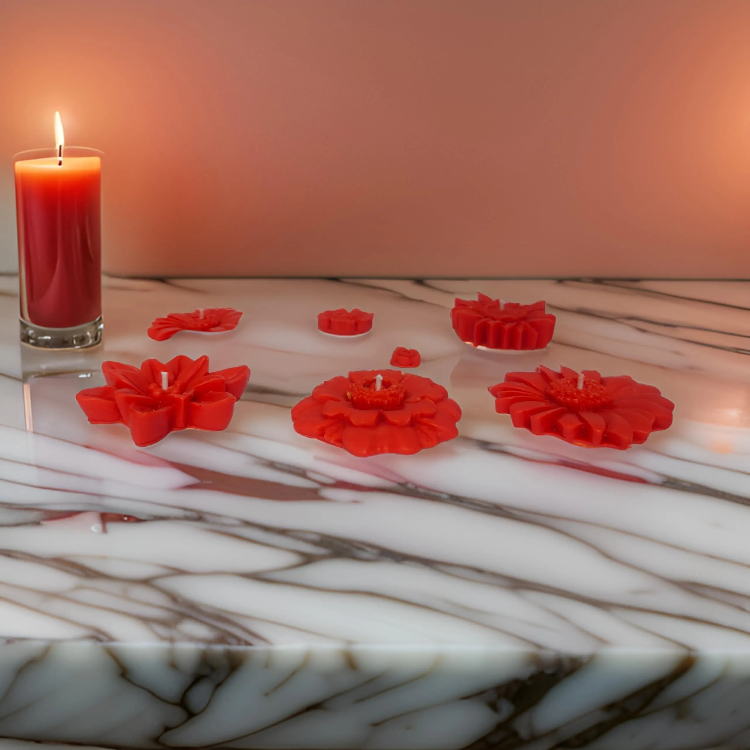 Floating Candle Set of 6 Candle | Diwali Candle SOYA Wax Candle | Organic Candle |