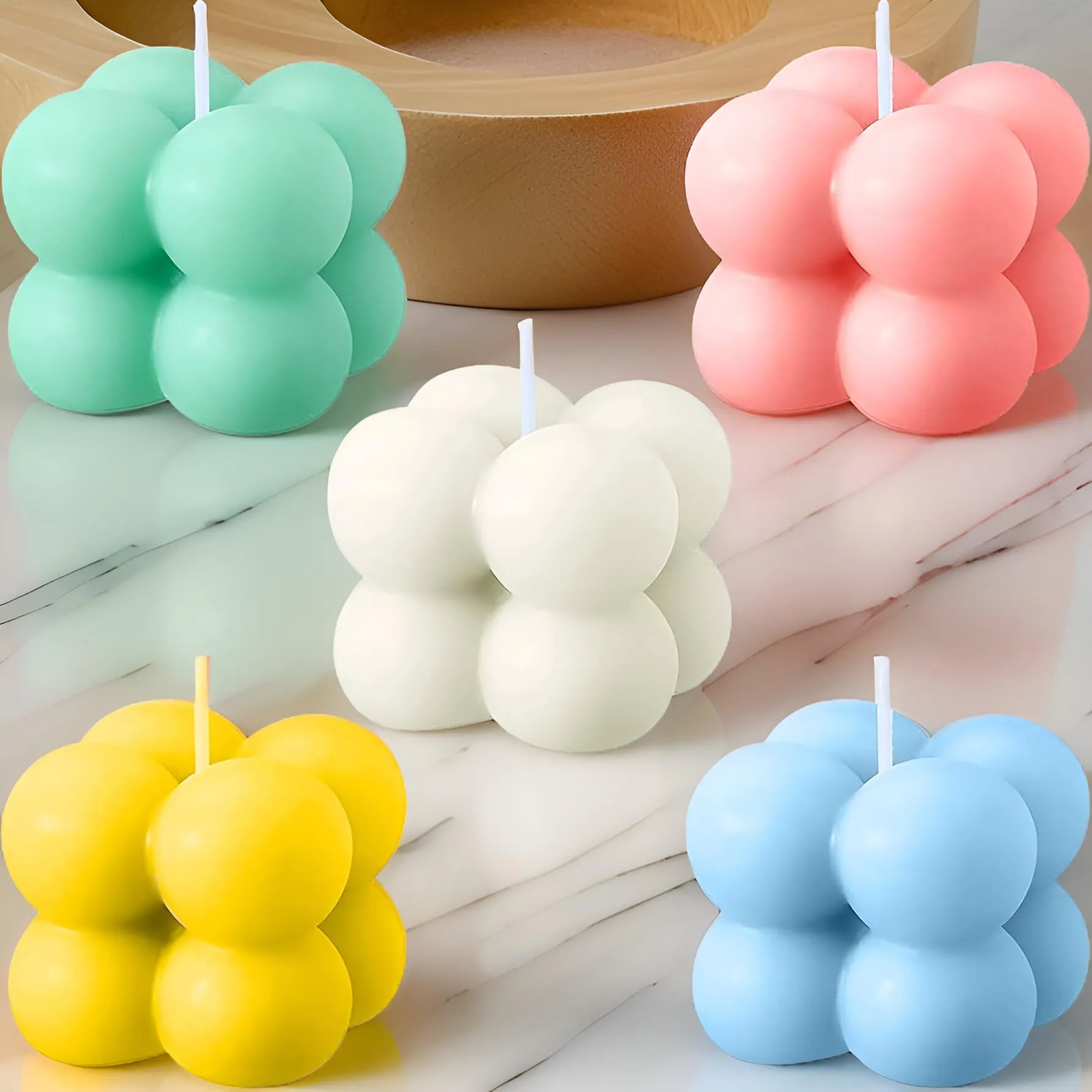 SS Enterprise Organic Soy Wax Bubble Candle for Home Decor | Scented Aromatic Fragrance Candles | Smoke-Free Pillar Candle