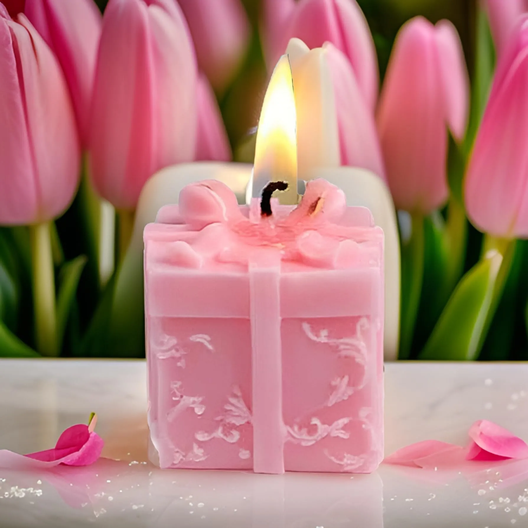 SS Enterprise Organic Soy Wax Gift Shape Candle for Home Decor | Scented Aromatic Fragrance Candles | Smoke-Free Pillar Candles