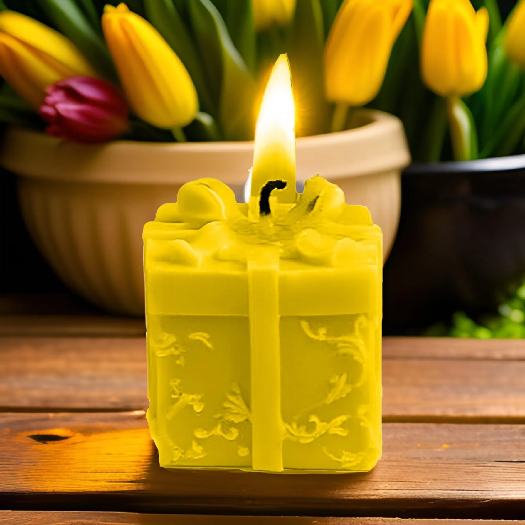 SS Enterprise Organic Soy Wax Gift Shape Candle for Home Decor | Scented Aromatic Fragrance Candles | Smoke-Free Pillar Candles