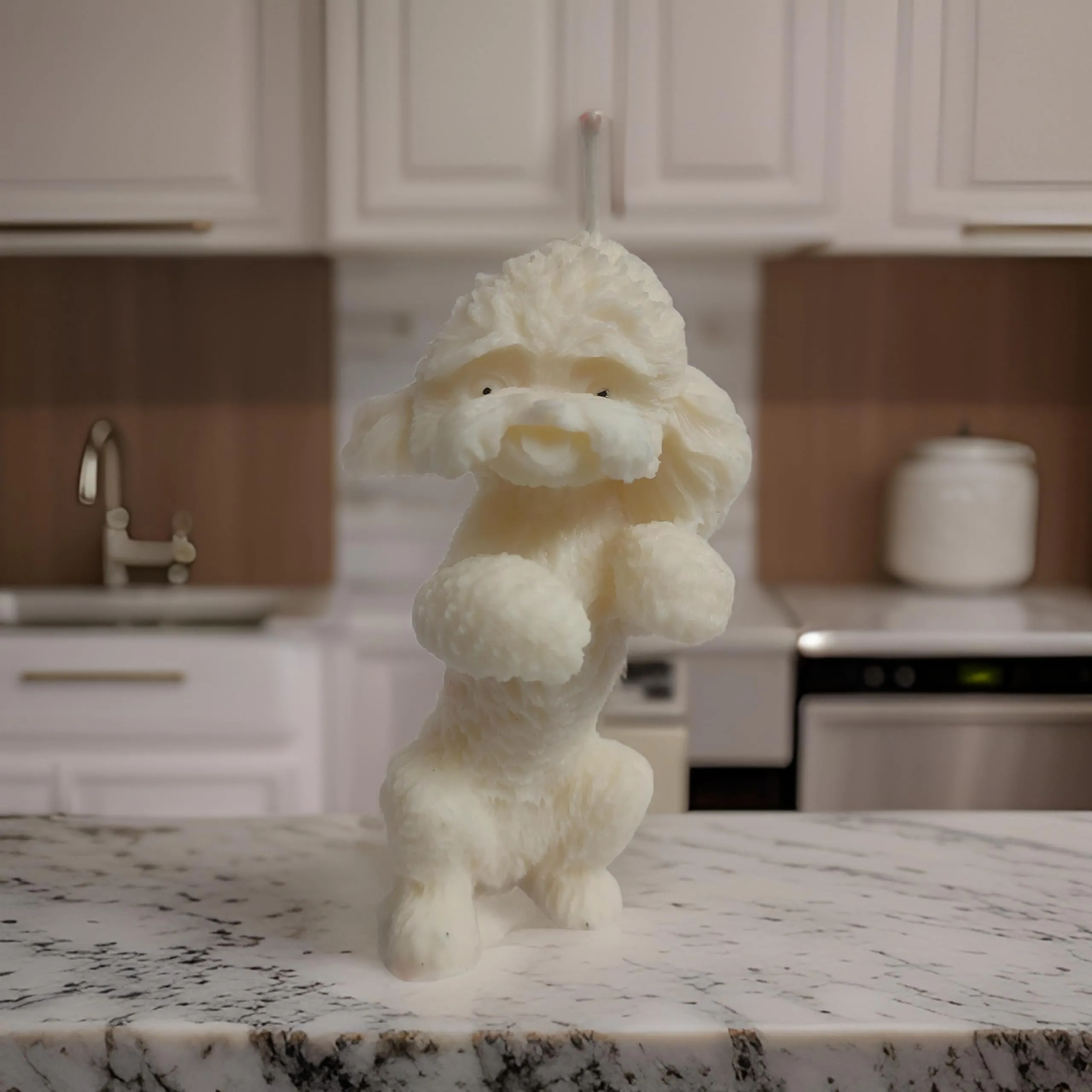 Dog Shape Organic Soya Wax Candle for Decoration, Party, and Diwali Pack of 1, white