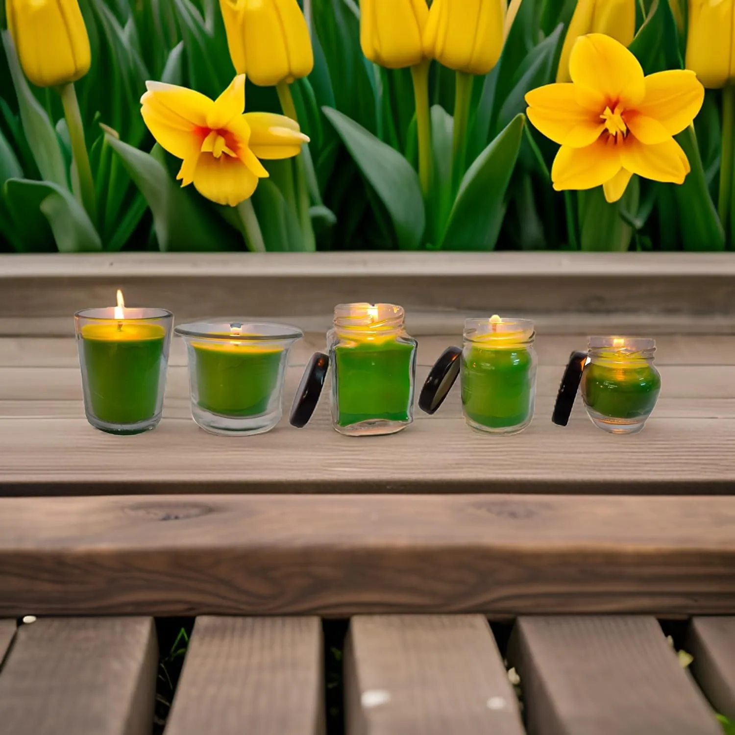 SS Enterprise Organic SOYA Wax Candles for Home Decor, Diwali, Valentine's Day, 44 Hours Burn Time, Set of 5, Stainless Steel Jars