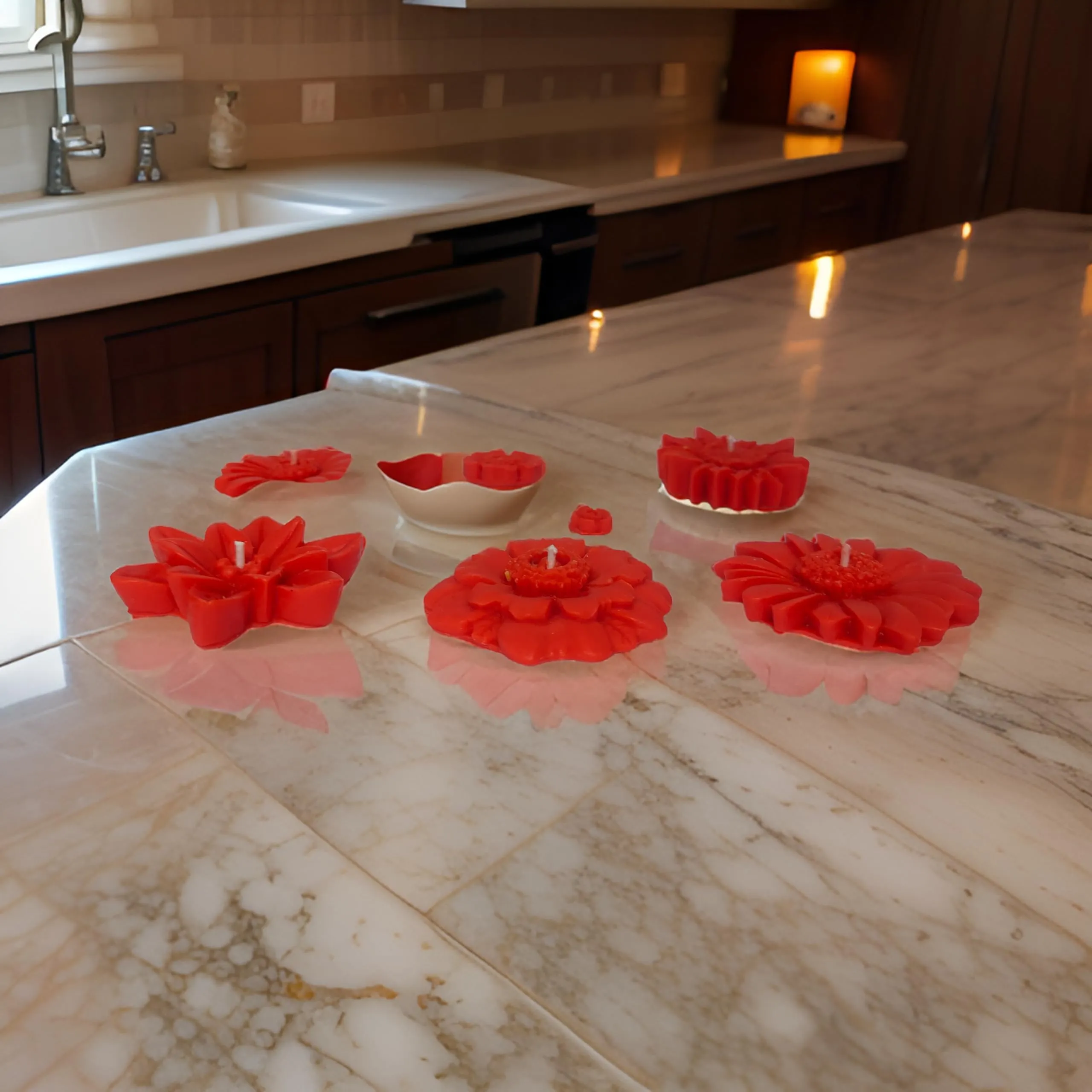 Floating Candle Set of 6 Candle | Diwali Candle SOYA Wax Candle | Organic Candle |