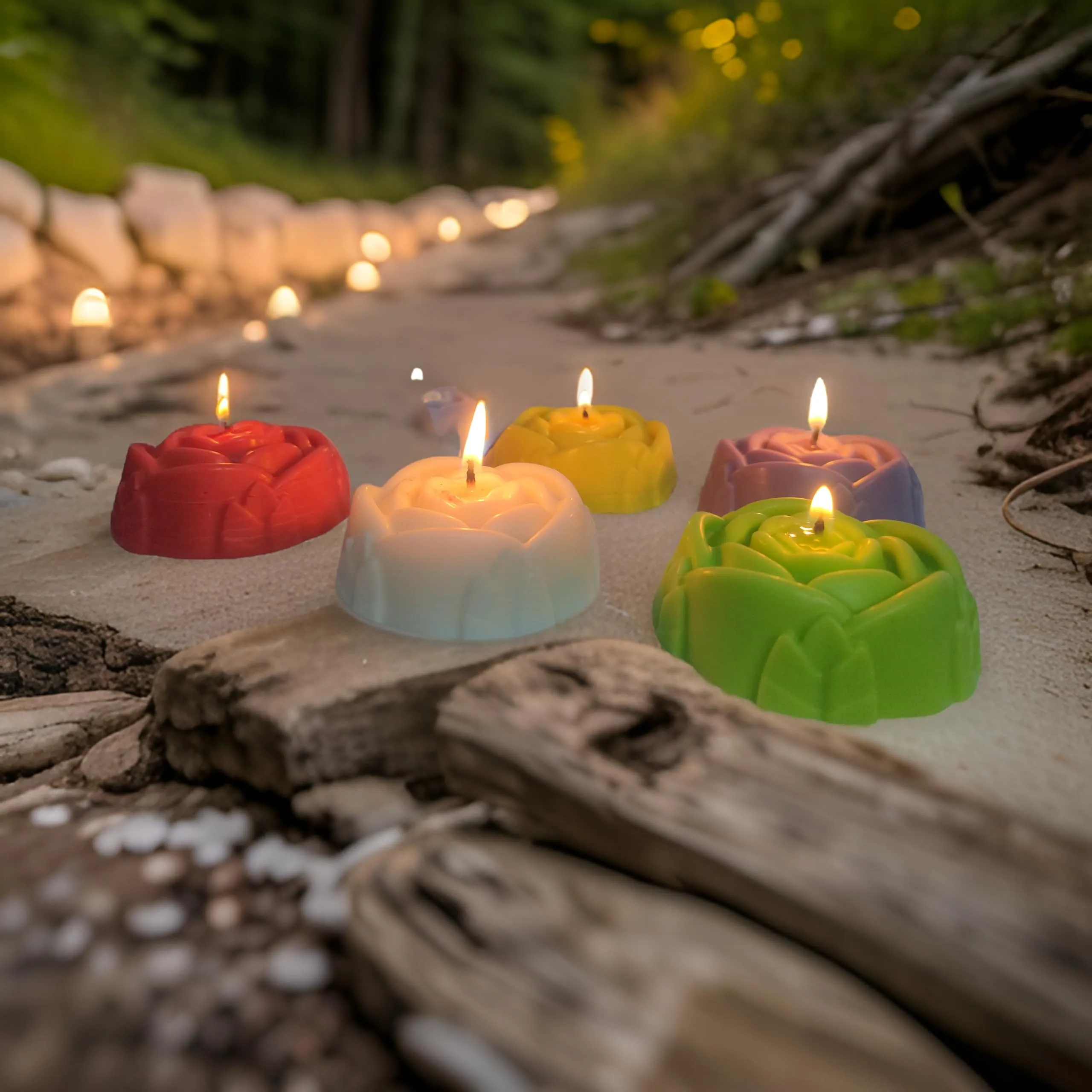 Rose Fragrance Pillar Soy Wax Organic Candles| Rose Shape Scented Candles Perfect for Home Decor,Birthday,Wedding| Smokeless