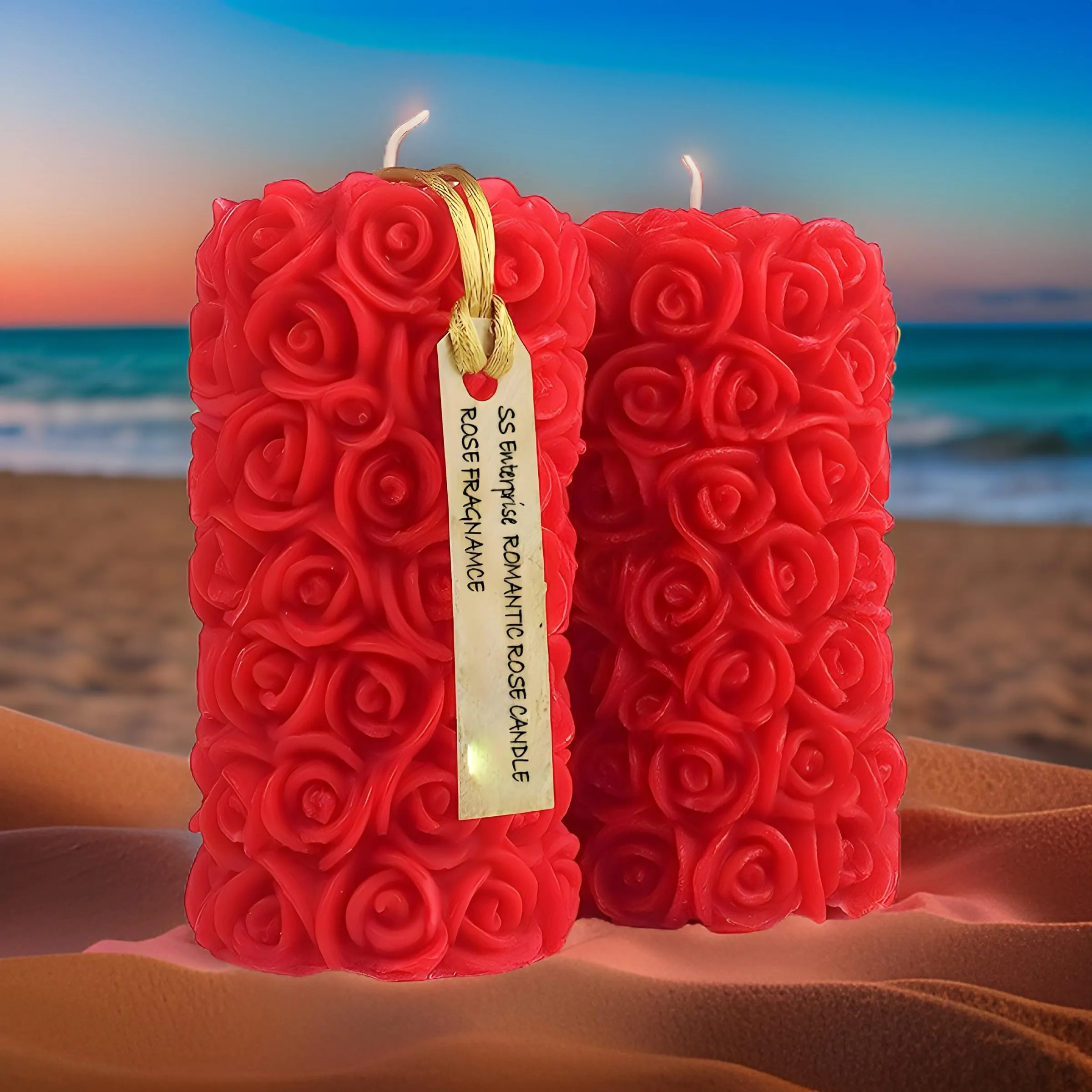 Rose Flower Shape Candle for Home Decor | Romantic Fragrance Candles | Smoke-Free Pillar Candle | Romantic Night