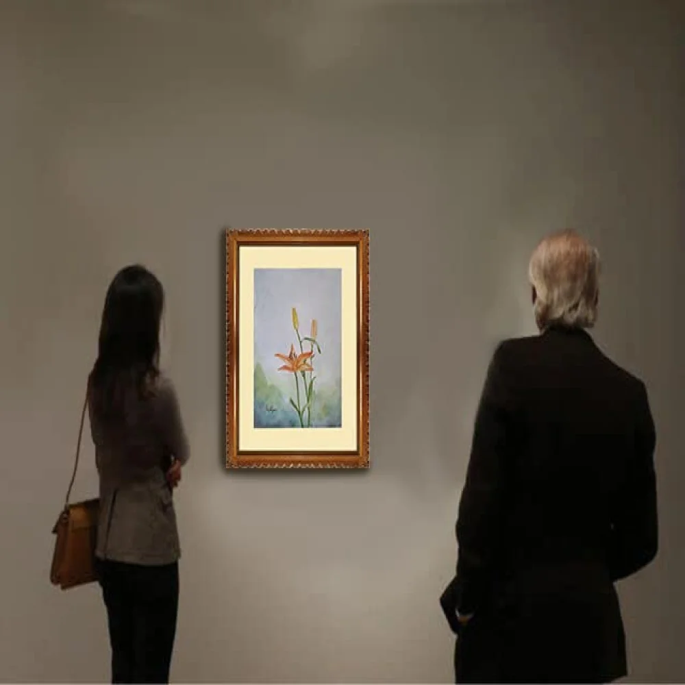 EMPEROR ART GALLERY, Original Handmade Water Painting With Teak Wood Frame For Wall (19x22) In