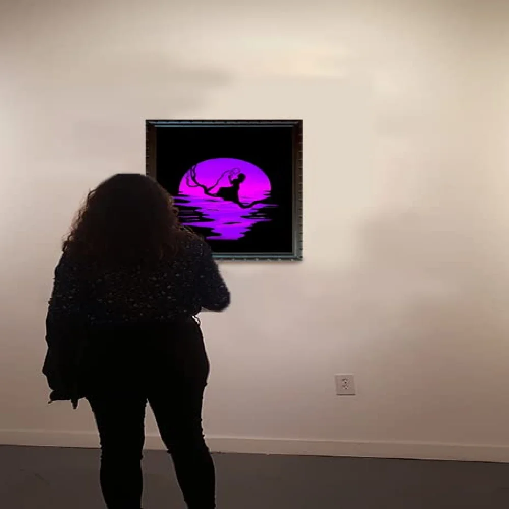 Modern Art Digital Print With Wood Frame (13 X 18) Inch