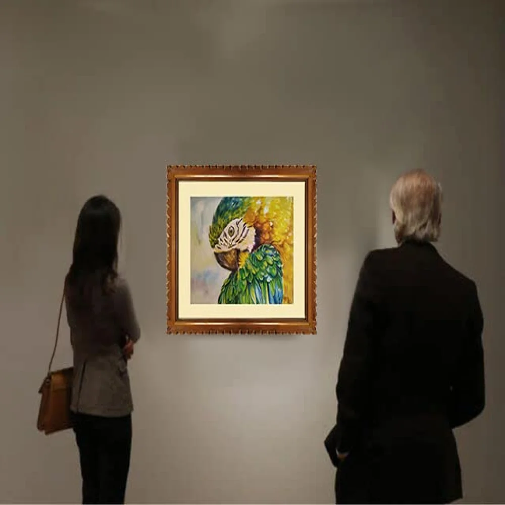 EMPEROR ART GALLERY, Original Handmade Water Painting With Teak Wood Frame For Wall(22 x 19) In