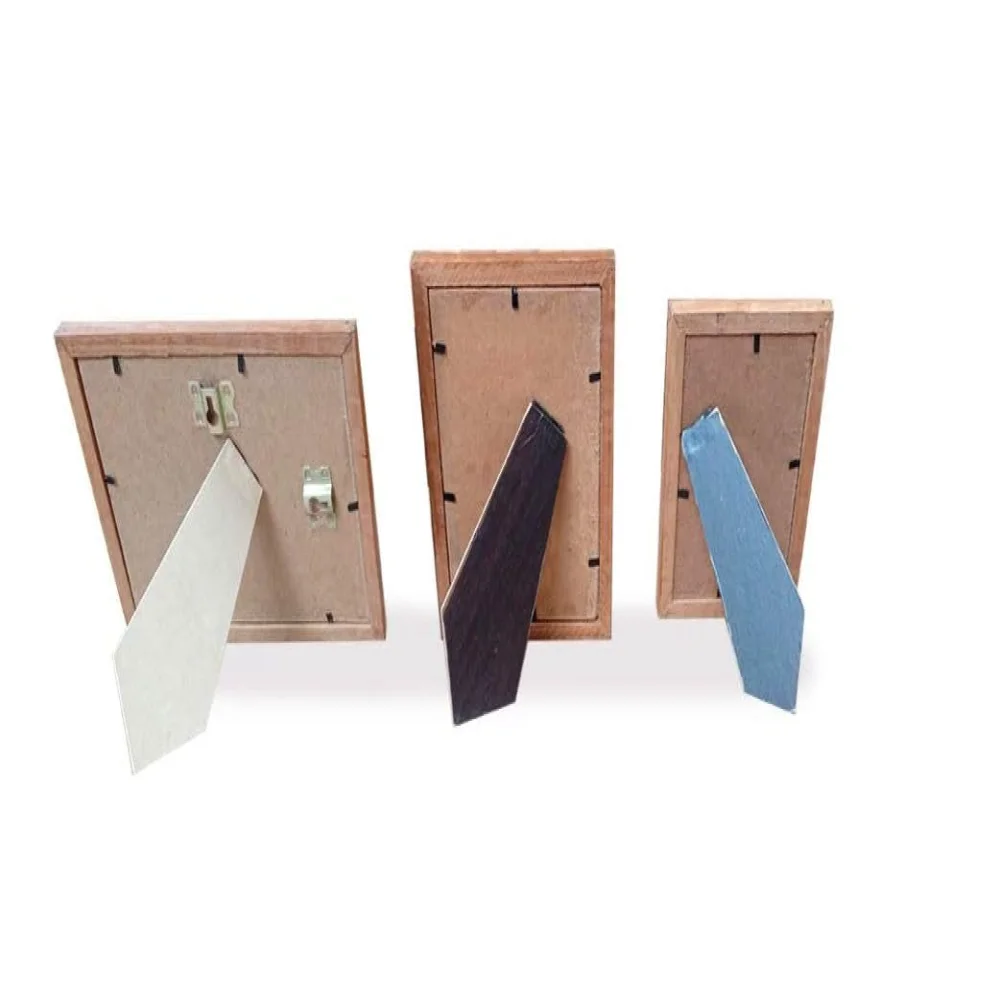 EMPEROR ART GALLERY, Original Teak Wood Picture Frame Set with High Definition Glass for Wall or Table (sets of 9# Size 8 x 6#, 7 x 5#, 6 x 4#)