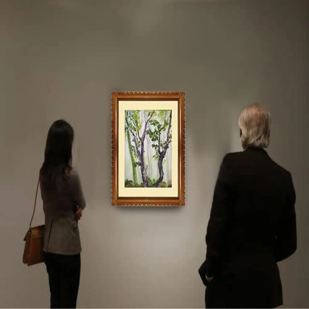 EMPEROR ART GALLERY, Original Handmade Water Painting with Teak Wood Frame for Wall(19x22) Inch