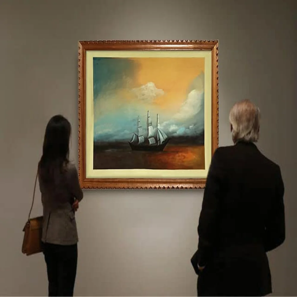 EMPEROR ART GALLERY, Original Handmade Water Painting With Teak Wood Frame ForLiving Room (30.6x24.6) In