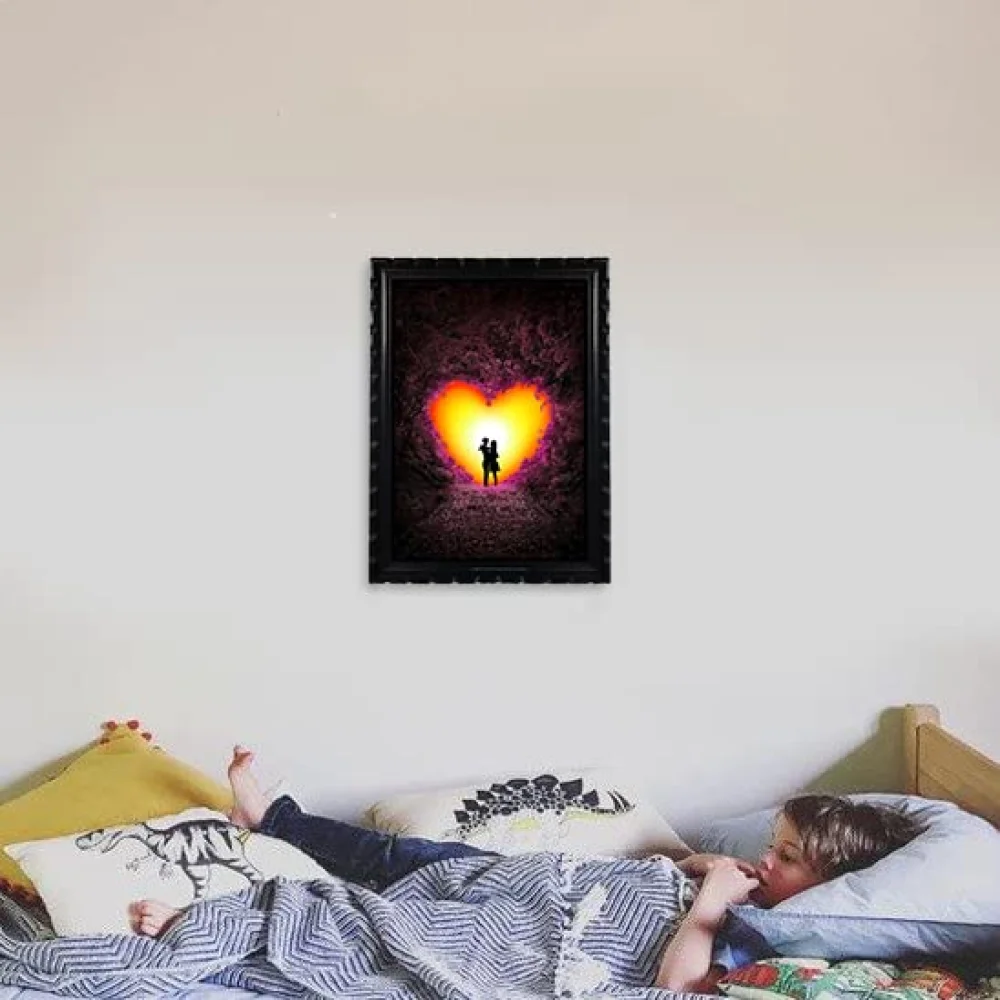 Mperor, Romantic Wall Art Laminated Digital Print With Wood Frame(18.1x13) in