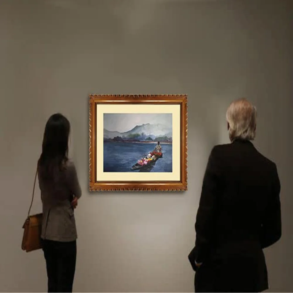 EMPEROR ART GALLERY, Original Handmade Water Painting With Teak Wood Frame For Wall(19x25) In