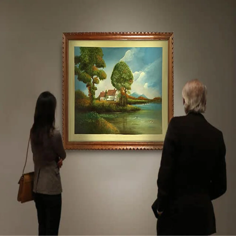 EMPEROR ART GALLERY , Original Handmade Water Painting With Teak Wood Frame For Any where in The Wall(30.6x24.6) In