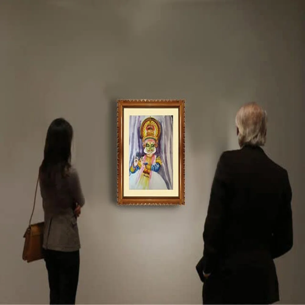 EMPEROR ART GALLERY, Original Handmade Water Painting With Teak Wood Frame (19x22) In