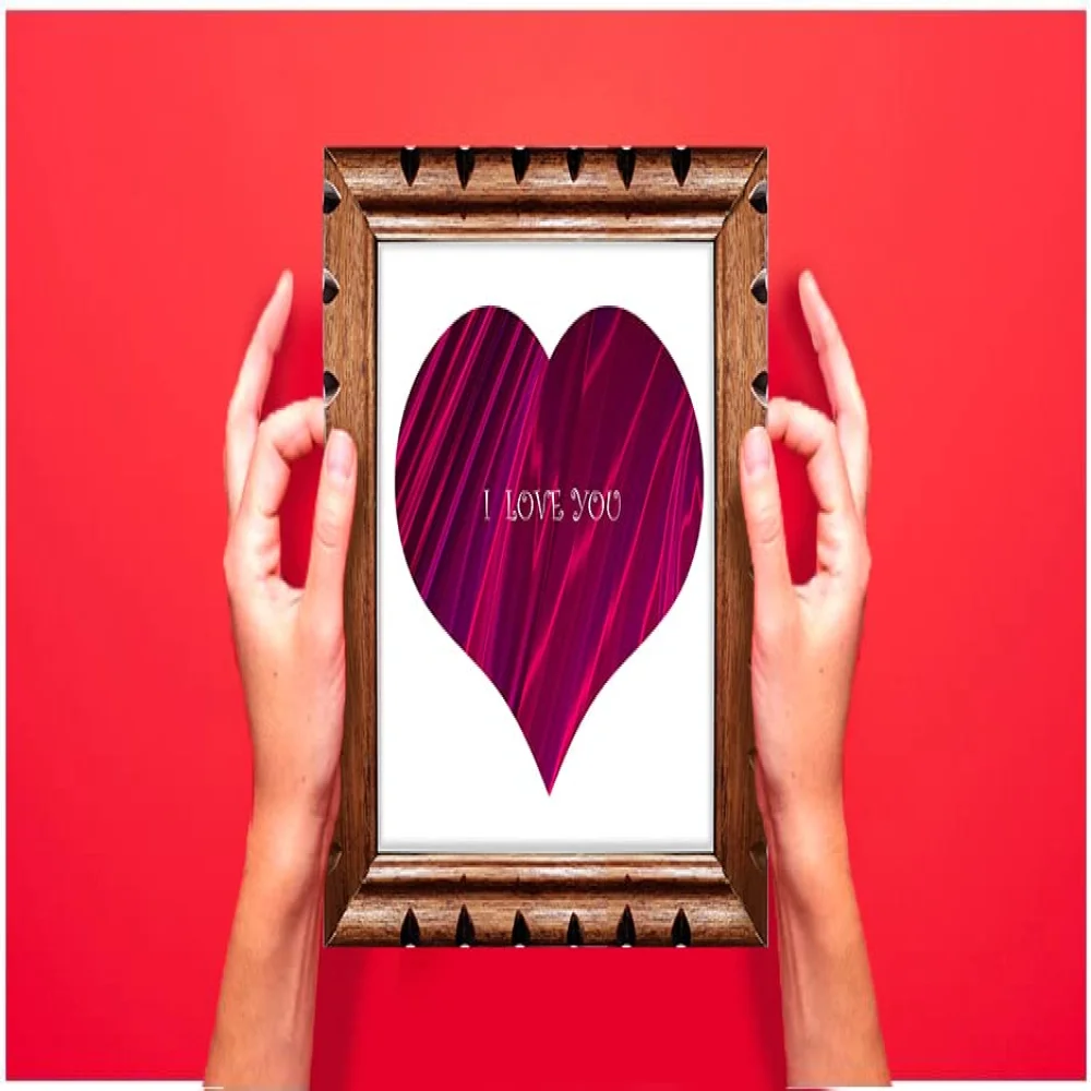 VALENTINE'S Gift Laminated Print With Wood Frame (13 x 12.6) in