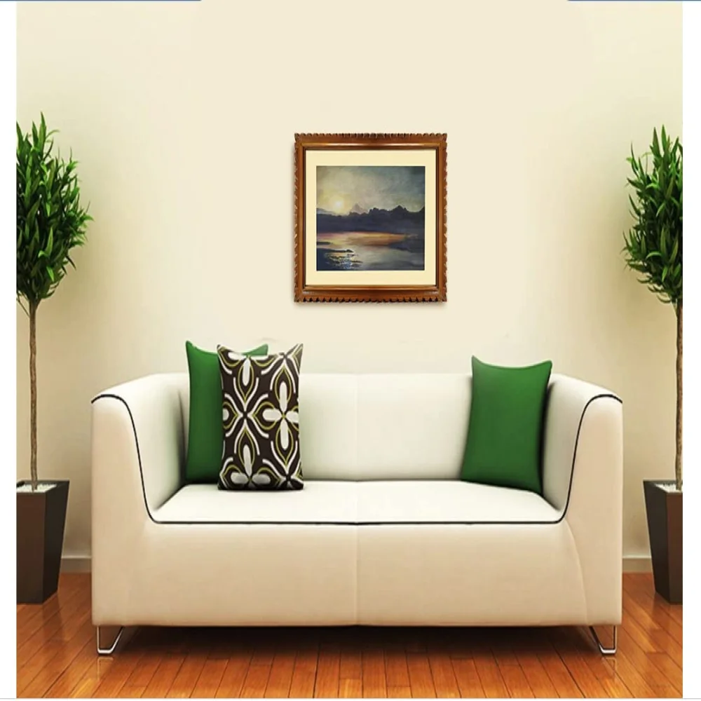 EMPEROR ART GALLERY, Original Handmade Water Painting With Teak Wood Frame For Wall(25x19) Inch