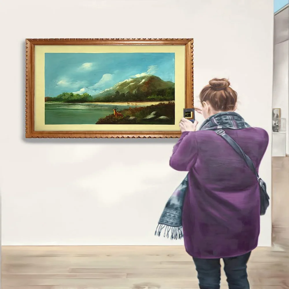 EMPEROR ART GALLERY, Original Handmade Water Painting With Teak Wood Frame For Wall(30.6x24.6) In