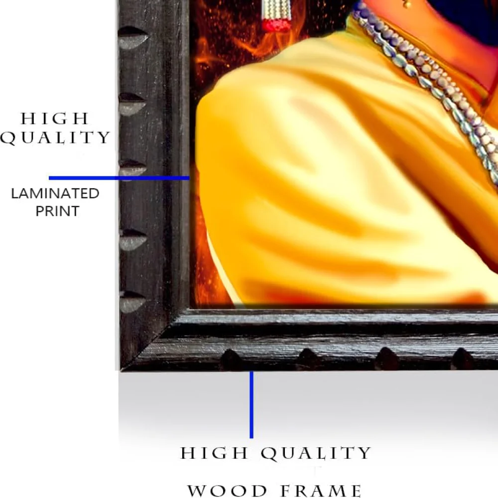 mperor The Great Warrior Shivaji Maharaj Laminated Photo Wooden Frame (18x13.6) In