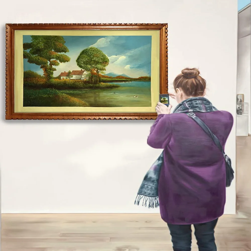 EMPEROR ART GALLERY , Original Handmade Water Painting With Teak Wood Frame For Any where in The Wall(30.6x24.6) In