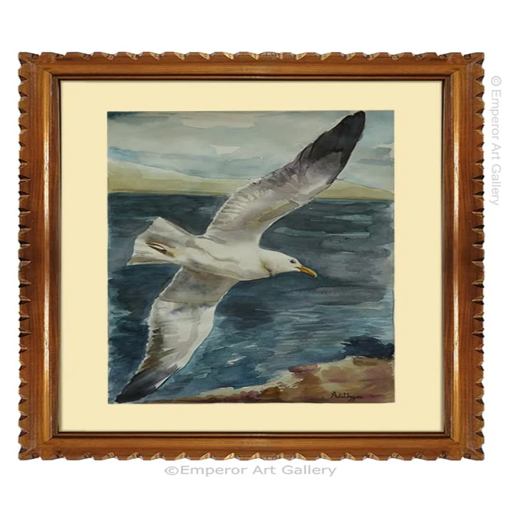 EMPEROR ART GALLERY, Original Handmade Water Painting With Teak Wood Frame For Wall(27x21) In