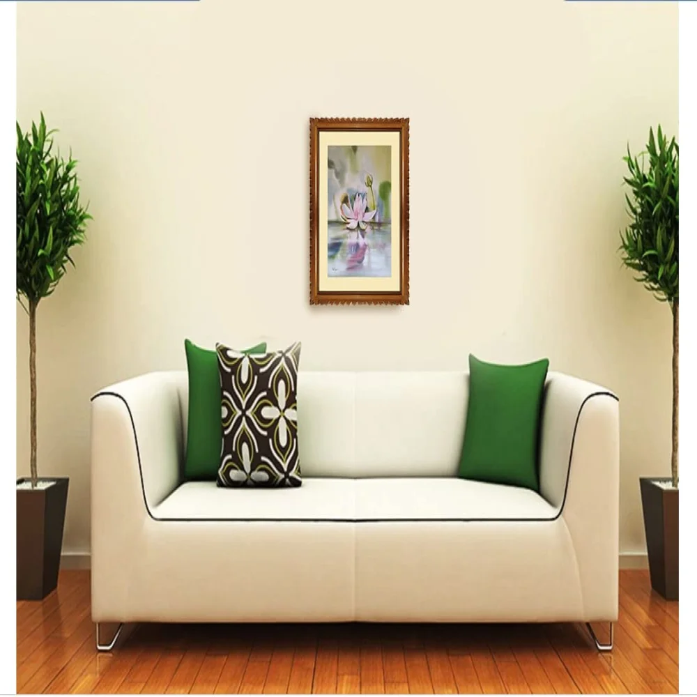 EMPEROR ART GALLERY, Original Handmade Water Painting With Teak Wood Frame For Wall(23x19) In