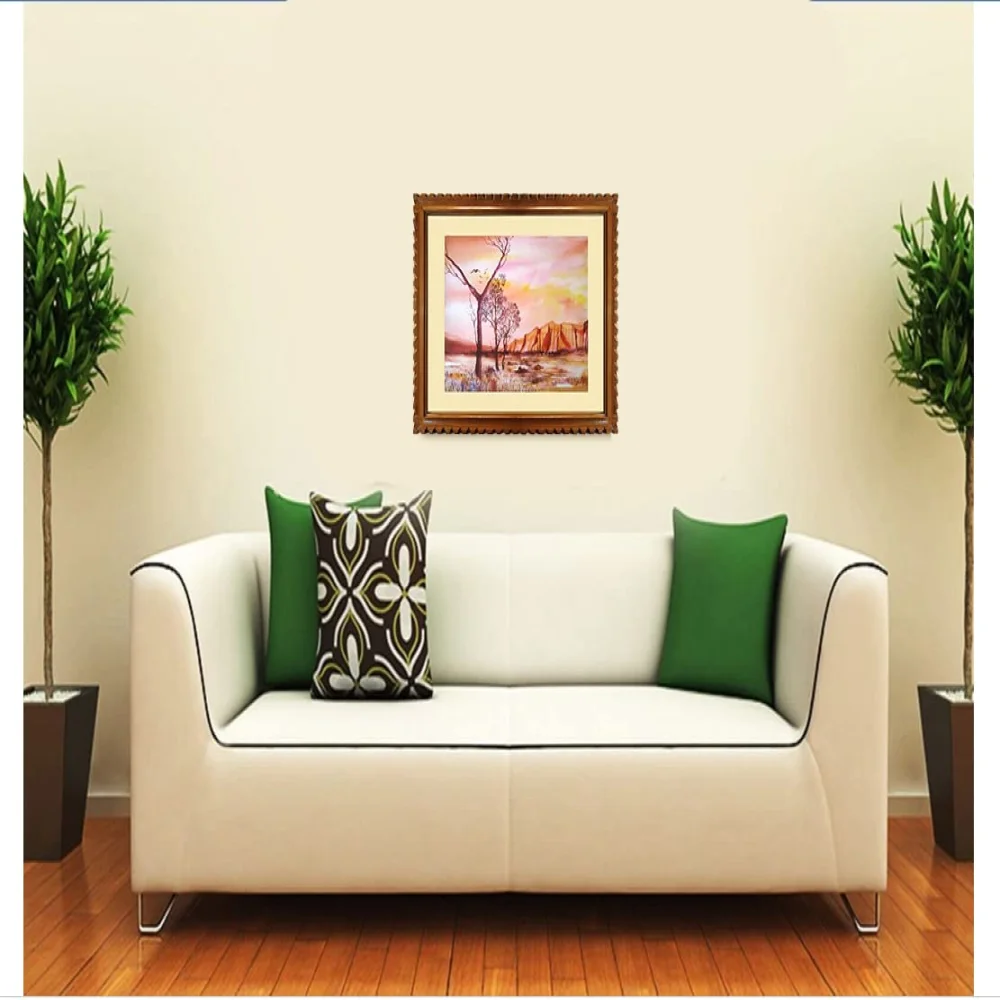 EMPEROR ART GALLERY, Original Handmade Water Painting With Teak Wood Frame For Any Wall(19x23) In