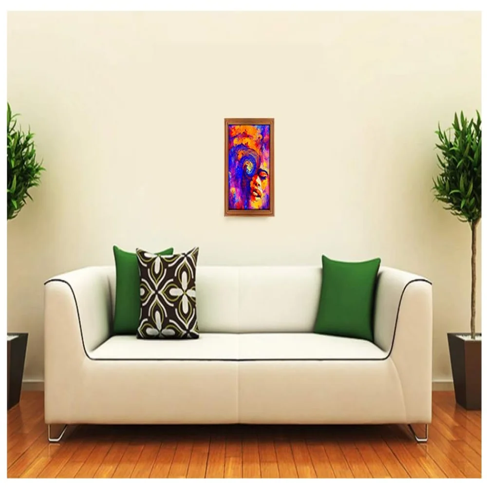 Wall Deco Special Laminated Print With Teak Wooden Photo Frame Digital Reprint (12.5 x 9) in