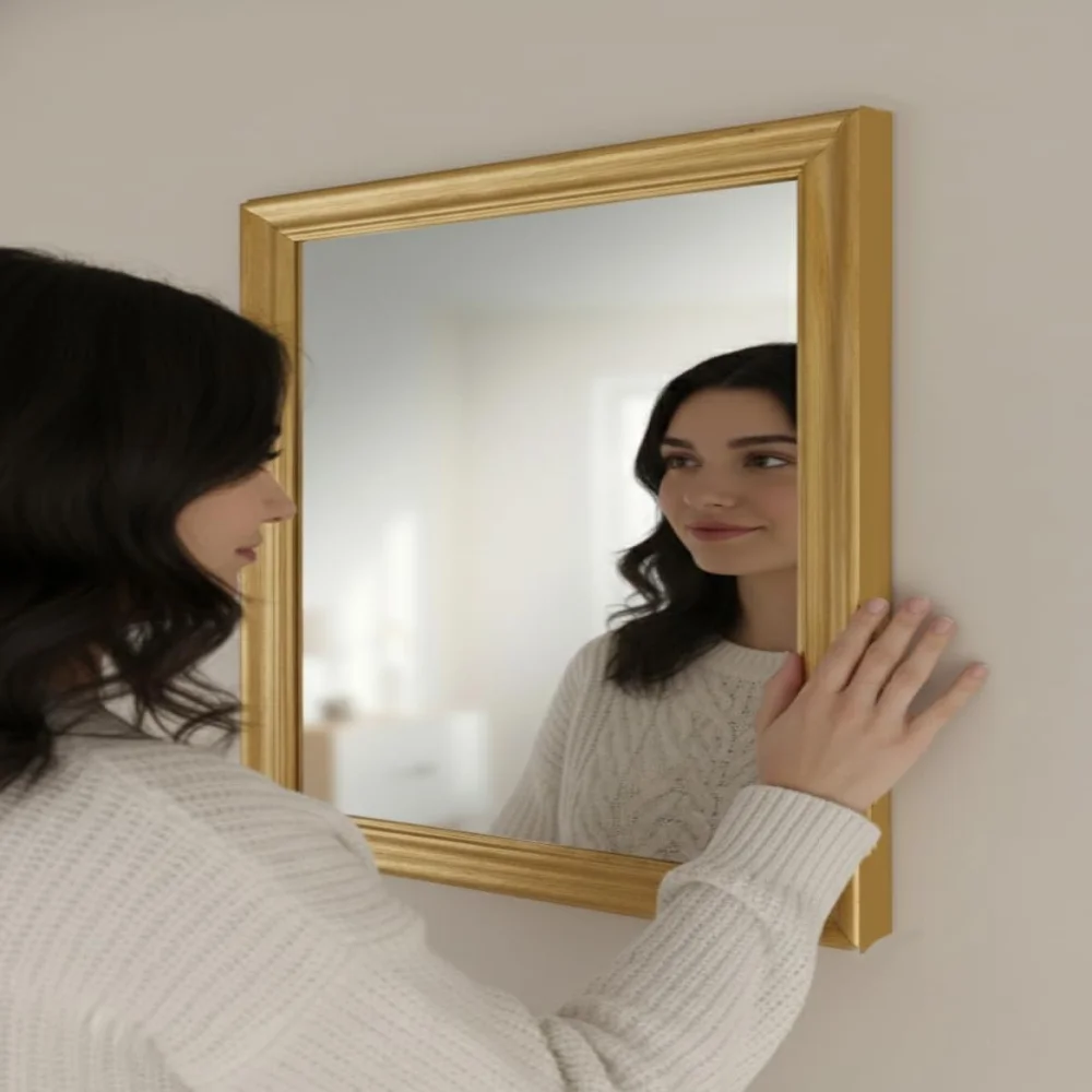 EMPEROR ART GALLERY®, Premium Royal Design Wooden Wall Mirror, Wood Frame, 14 x 20 Inches, Classic Home Decor