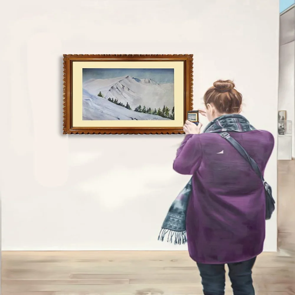 EMPEROR ART GALLERY, Original Handmade Water Painting With Teak Wood Frame For Wall(19x23) In