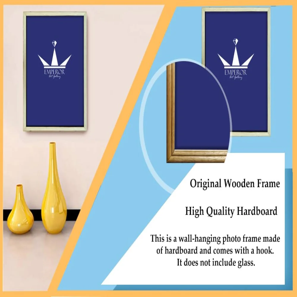 Picture Frame for Photos Prints Large Format general wooden frame with hardboard (54 x 39) cm