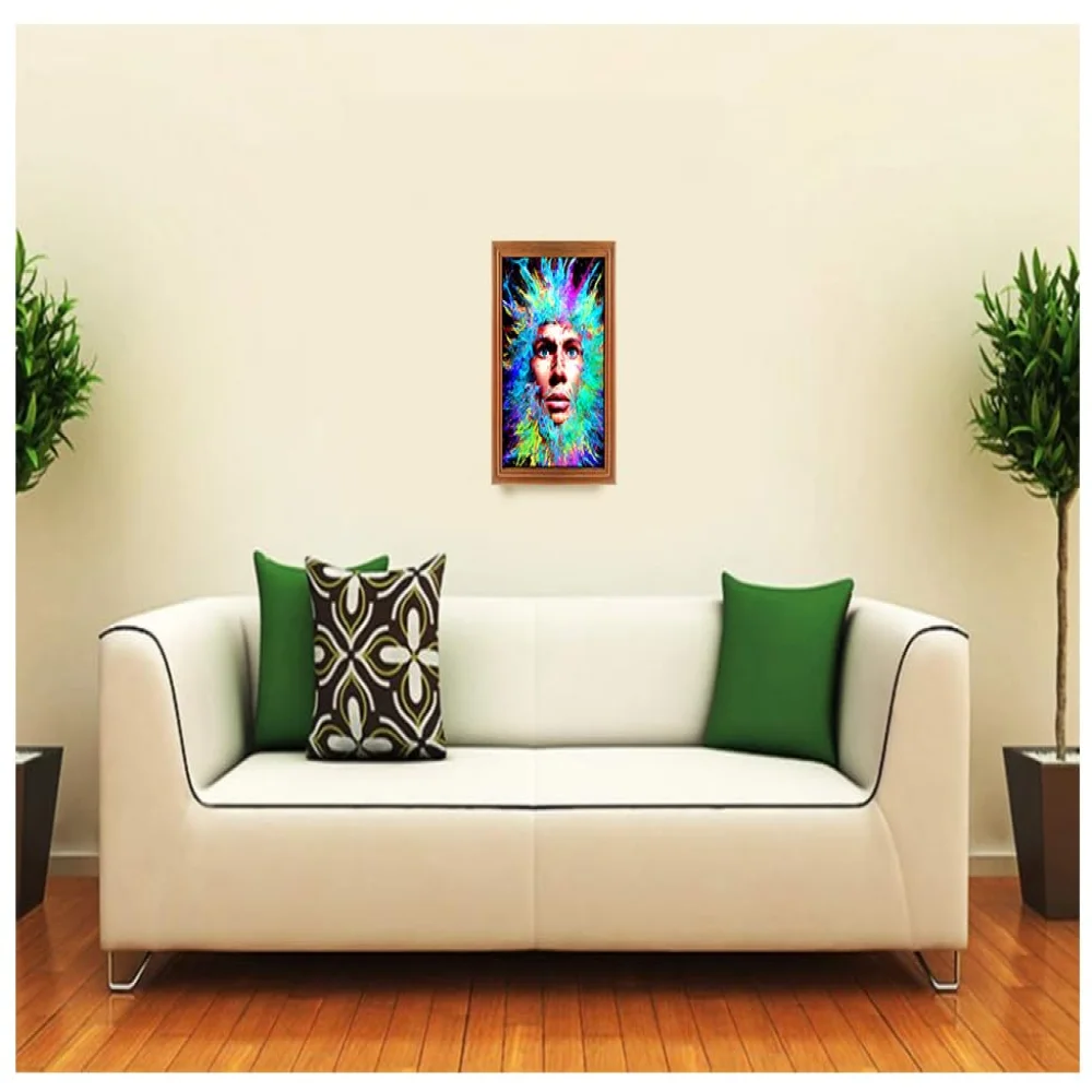 Wall Deco Special Laminated Print With Teak Wooden Photo Frame Digital Reprint (12.5 inch x 9 inch)