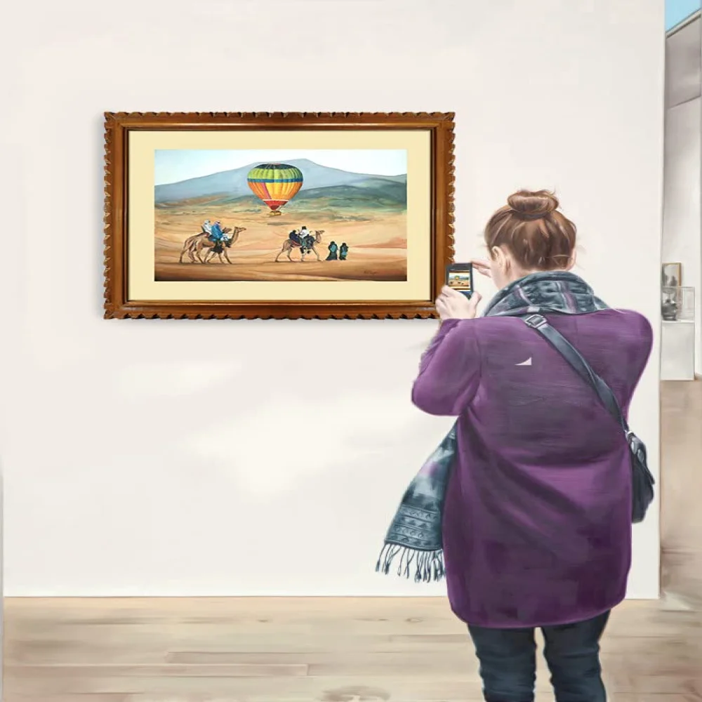 EMPEROR ART GALLERY, Original Handmade Water Painting With Teak Wood Frame For Wall(19x24.6) In