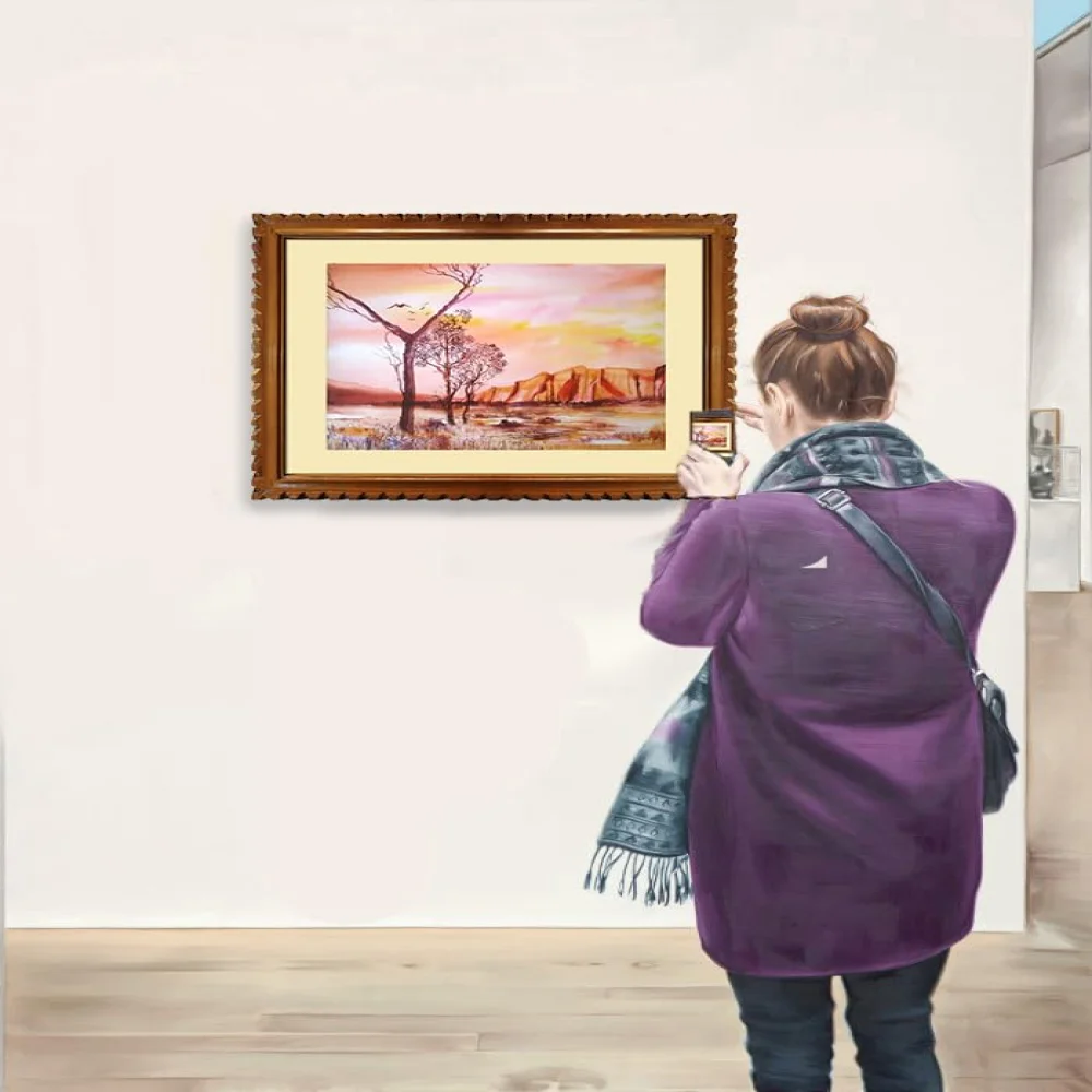 EMPEROR ART GALLERY, Original Handmade Water Painting With Teak Wood Frame For Any Wall(19x23) In