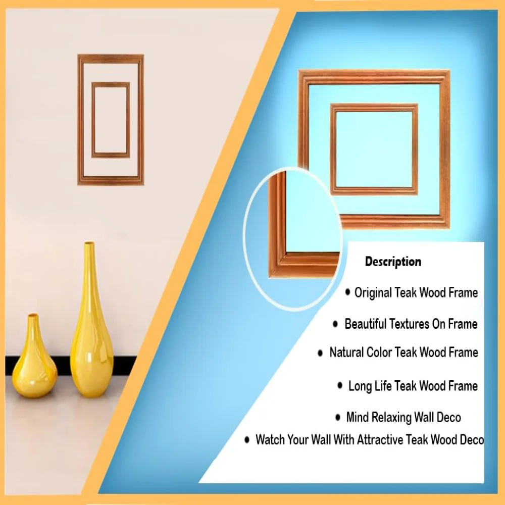 Mperor Wall Deco Teak Wooden Photo Frame size (12x9, 7x 10) in