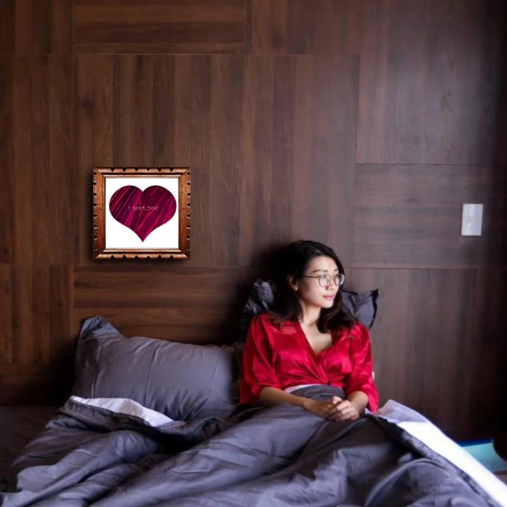 VALENTINE'S Gift Laminated Print With Wood Frame (13 x 12.6) in